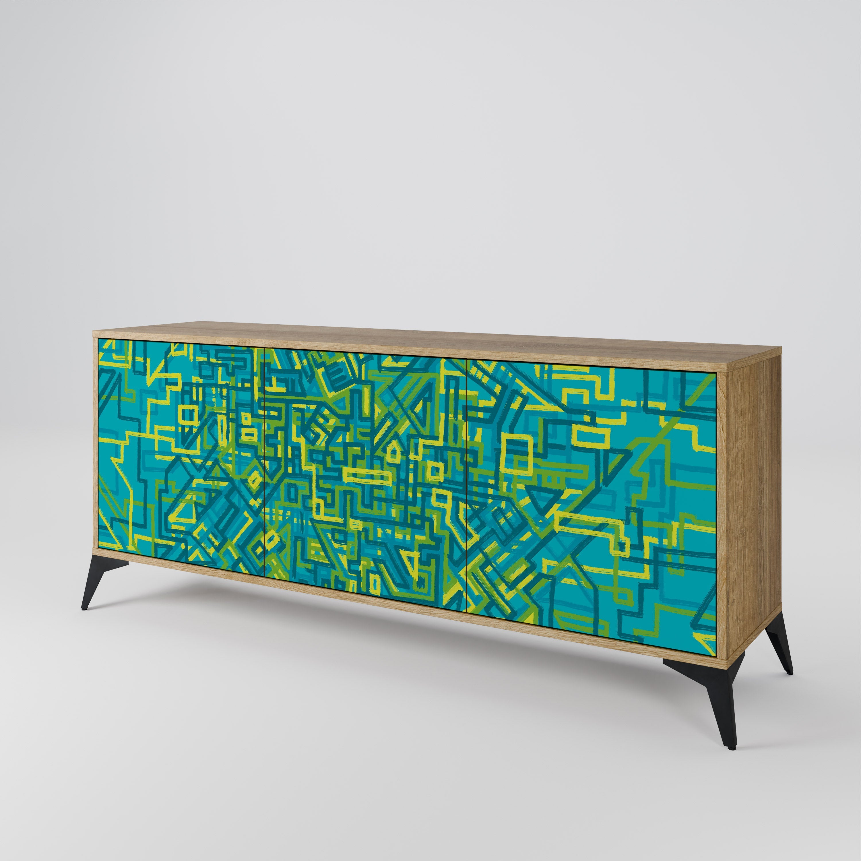 NOSTALGIC MEMORIES 3-türiges Sideboard in Eichenoptik