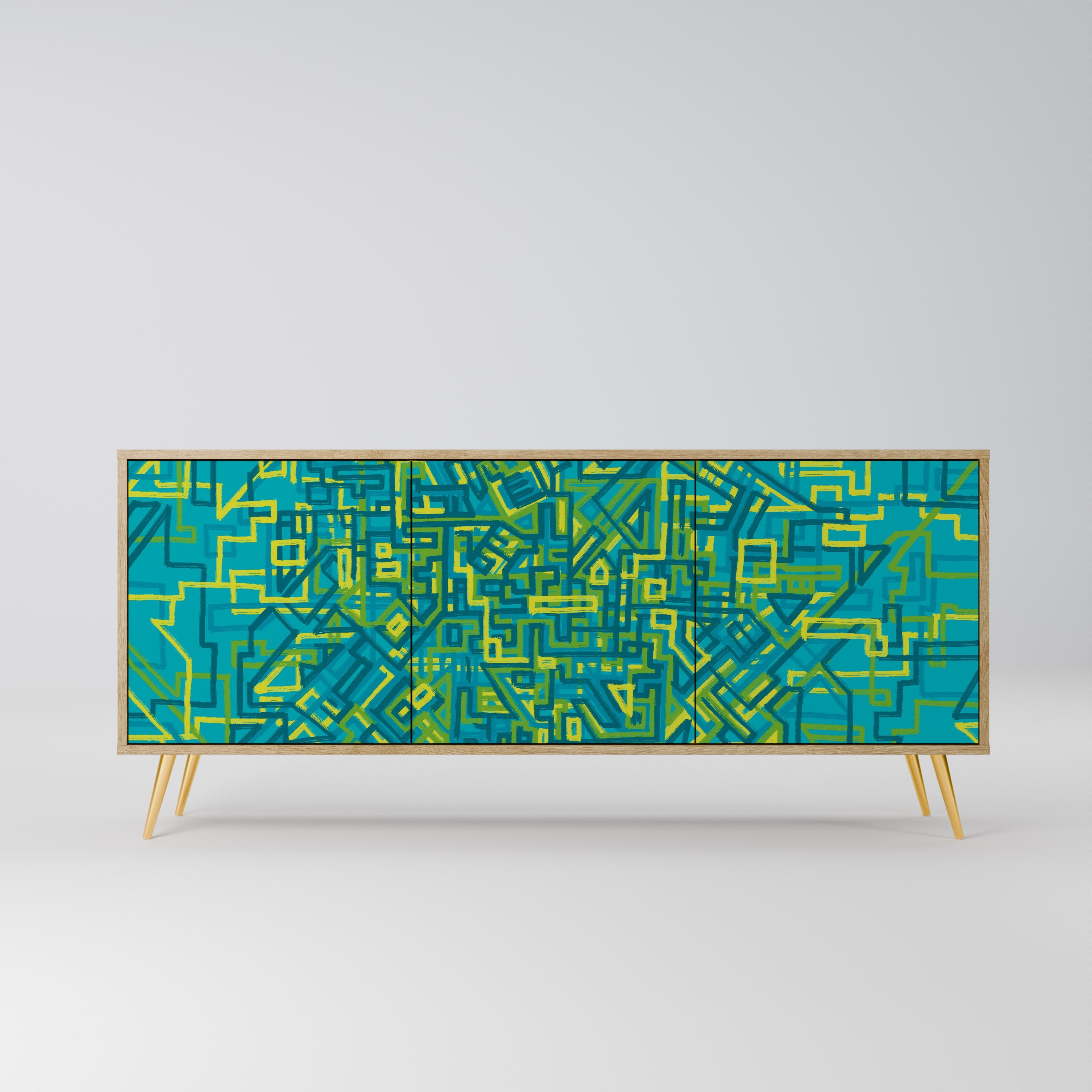 NOSTALGIC MEMORIES 3-türiges Sideboard in Eichenoptik