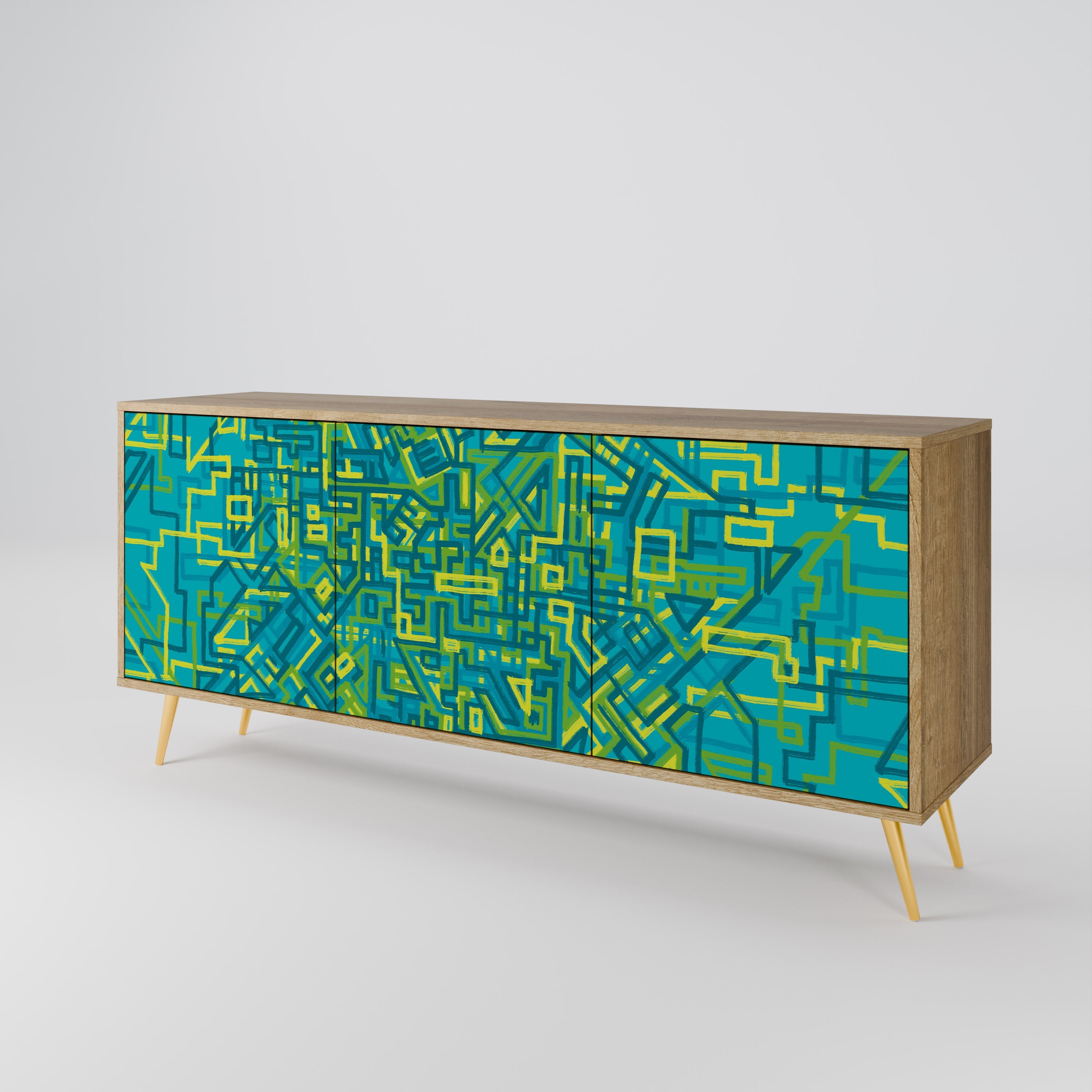 NOSTALGIC MEMORIES 3-türiges Sideboard in Eichenoptik