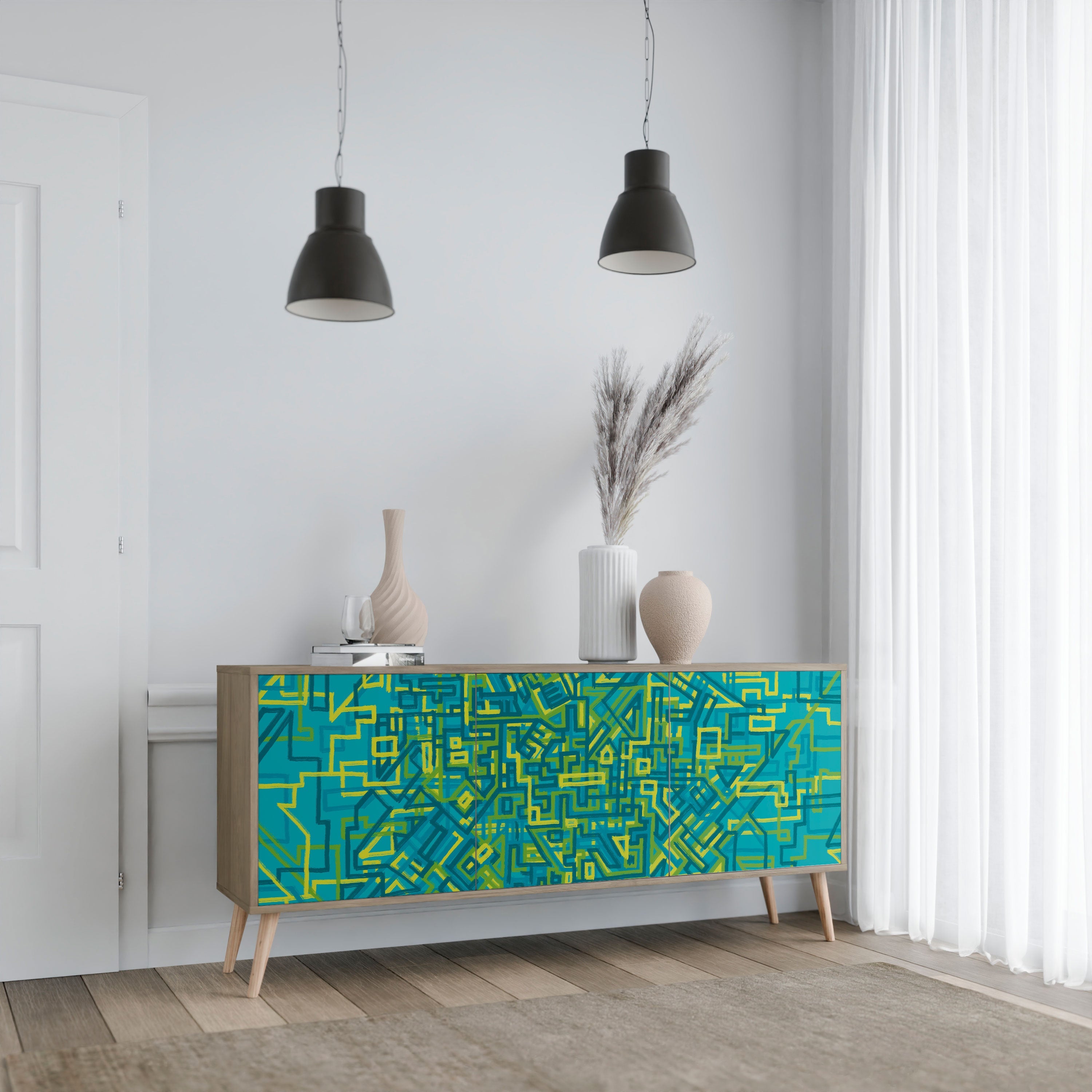NOSTALGIC MEMORIES 3-türiges Sideboard in Eichenoptik