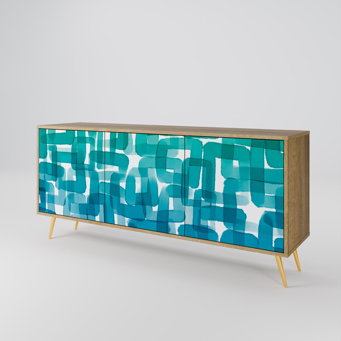 TURQUOISE RECTANGLES 3-türiges Sideboard