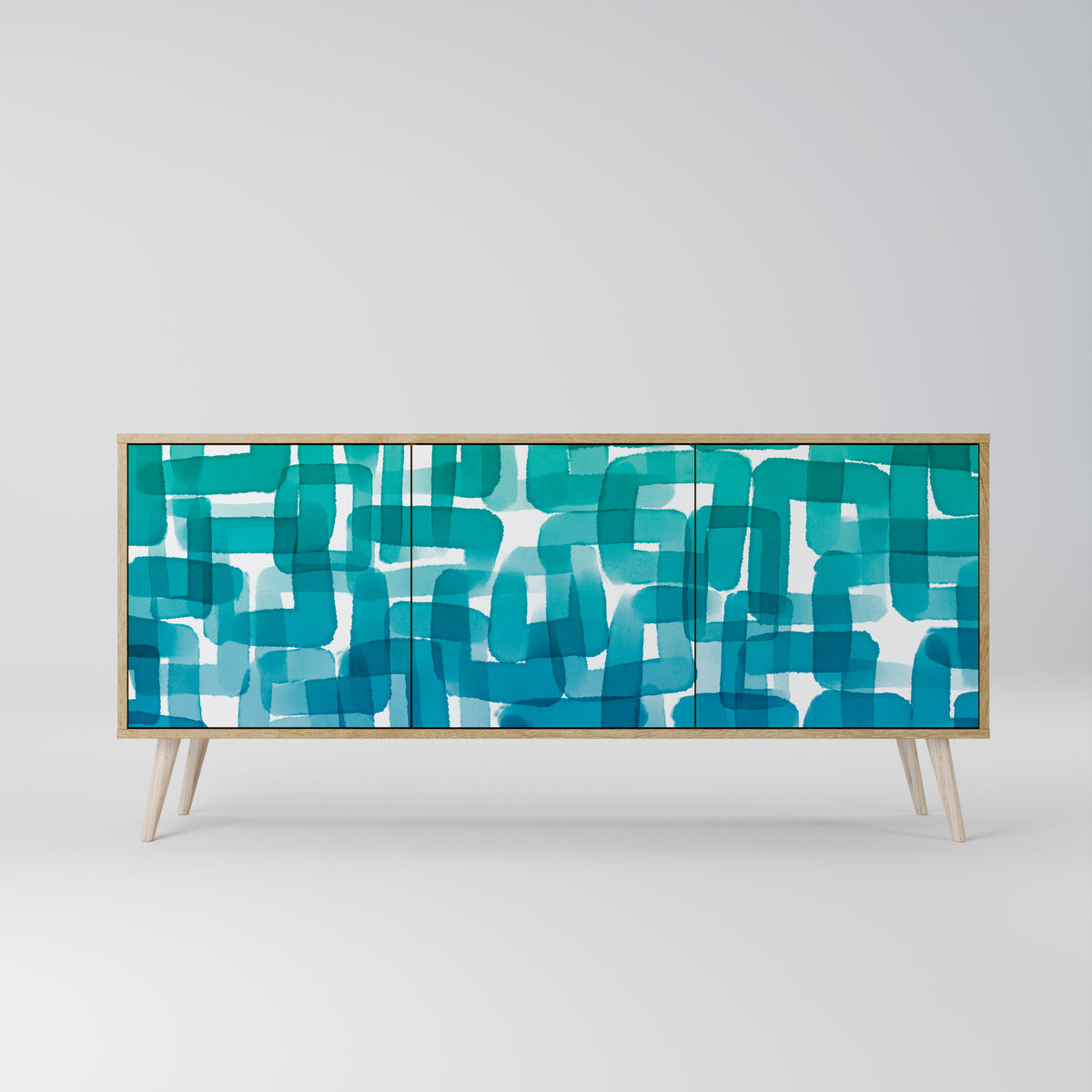 TURQUOISE RECTANGLES 3-türiges Sideboard