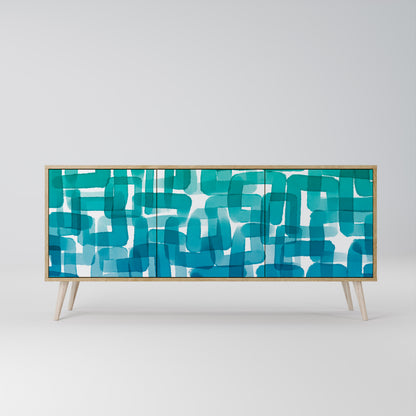 TURQUOISE RECTANGLES 3-türiges Sideboard
