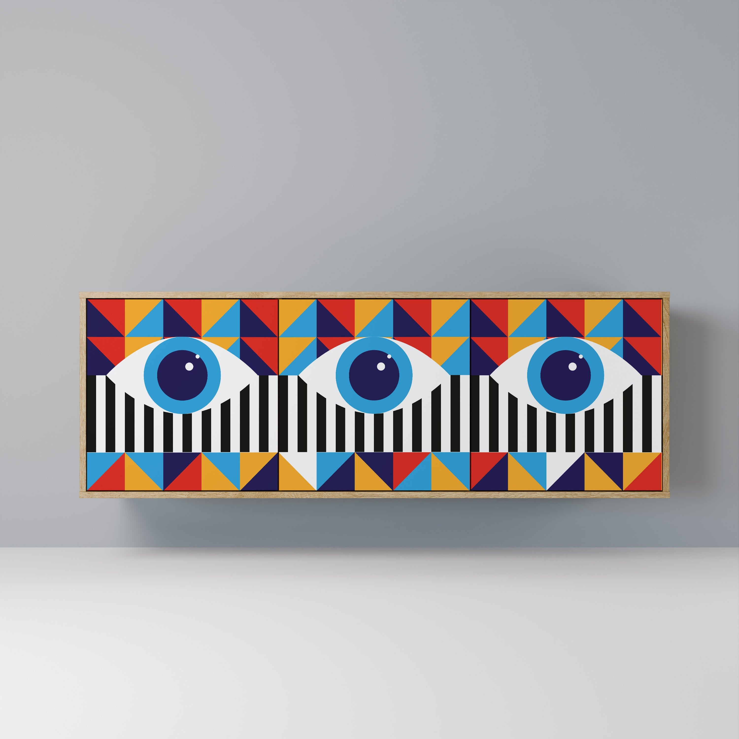 ABSTRACTION AND GEOMETRY 3-türiges Sideboard in Eichenoptik