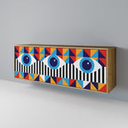 ABSTRACTION AND GEOMETRY Sideboard mit 3 Türen in Eiche-Optik