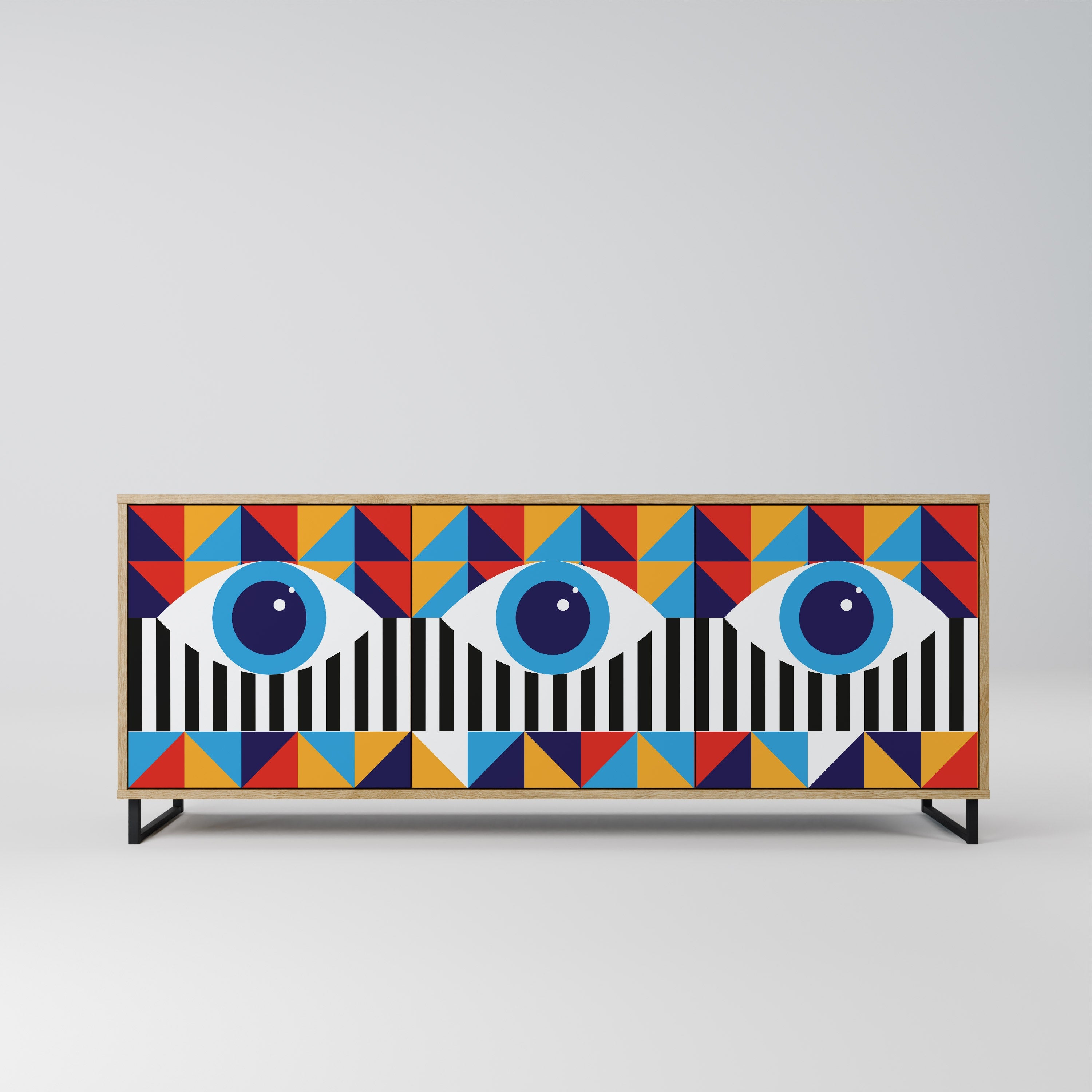 ABSTRACTION AND GEOMETRY 3-türiges Sideboard in Eichenoptik
