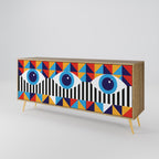 ABSTRACTION AND GEOMETRY Sideboard mit 3 Türen in Eiche-Optik
