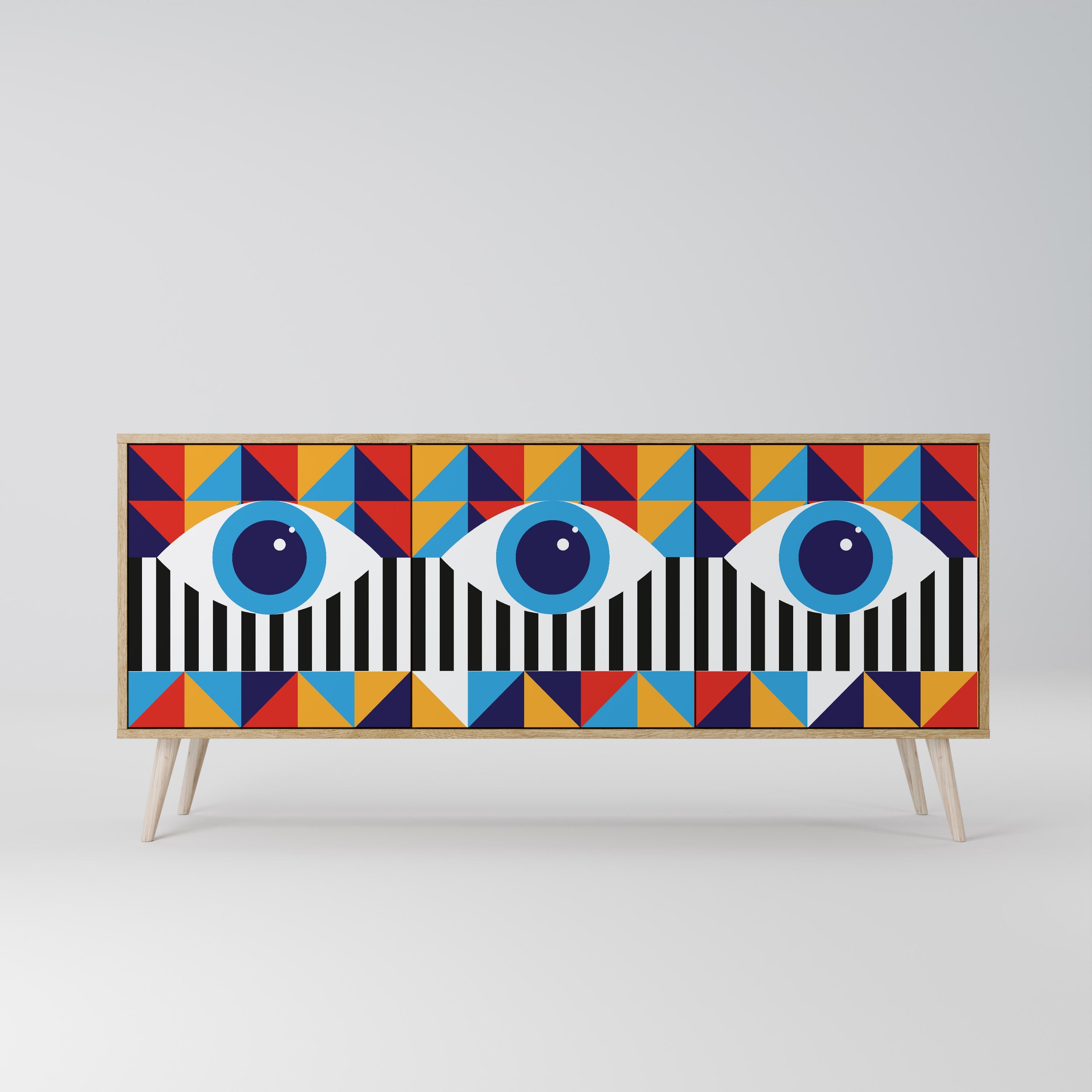 ABSTRACTION AND GEOMETRY 3-türiges Sideboard in Eichenoptik