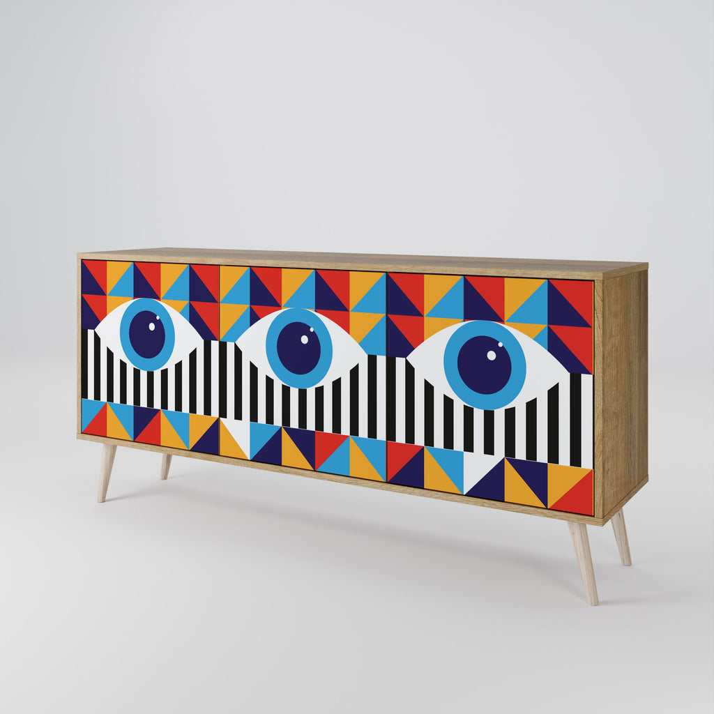 ABSTRACTION AND GEOMETRY 3-türiges Sideboard in Eichenoptik