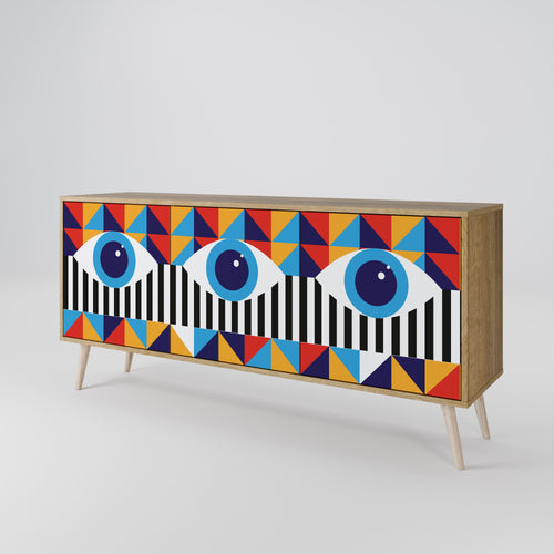 ABSTRACTION AND GEOMETRY Sideboard mit 3 Türen in Eiche-Optik