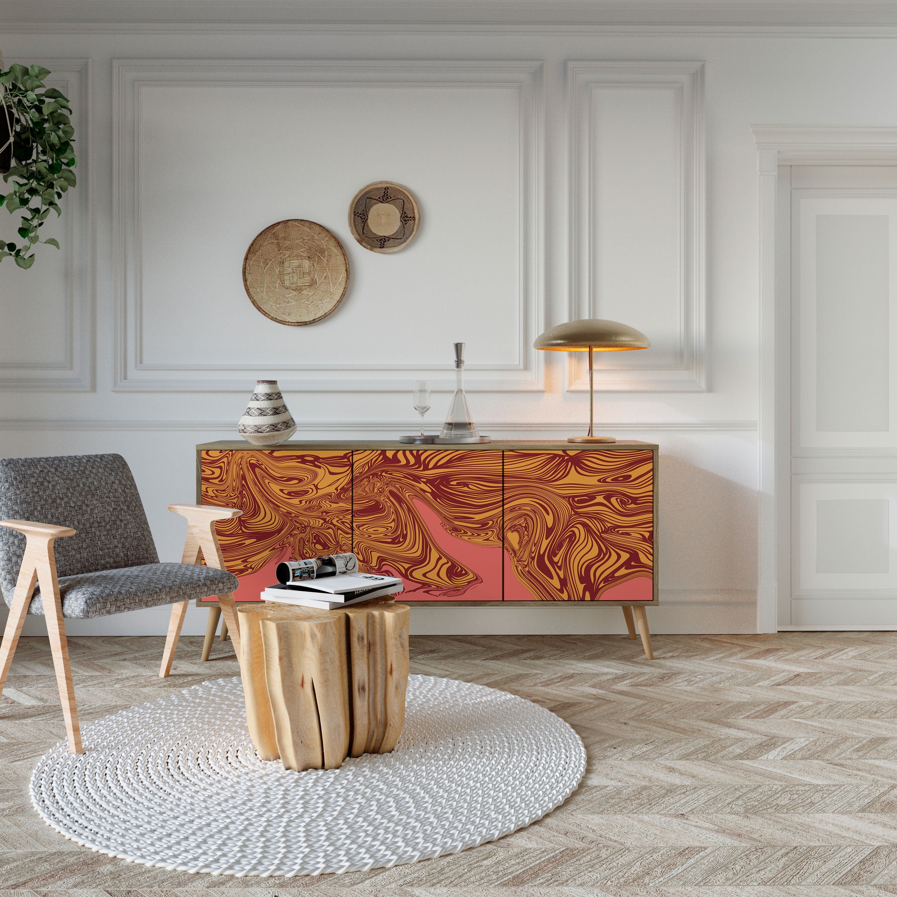 FLOATING THOUGHTS 3-türiges Sideboard in Eichenoptik