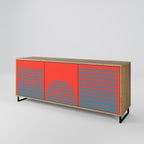 RISING GEOMETRY STARS Sideboard mit 3 Türen in Eiche-Optik