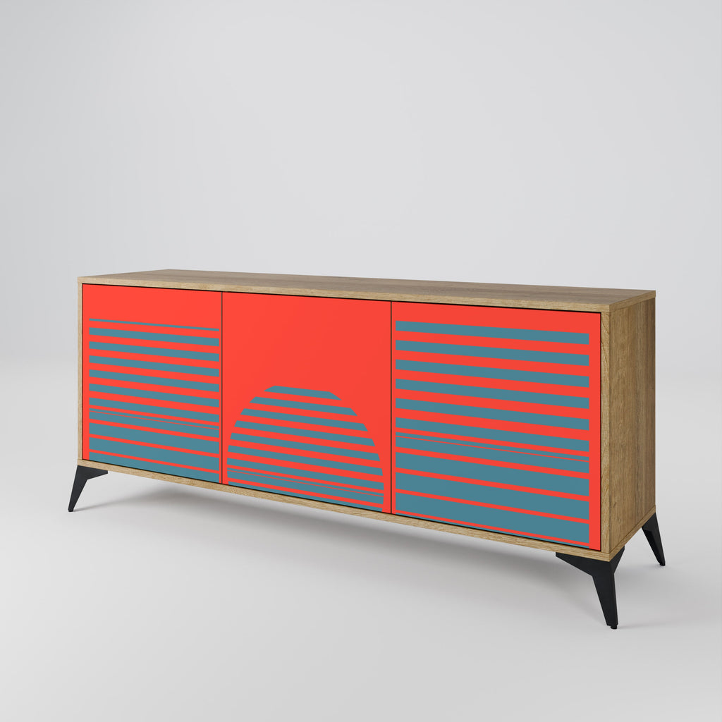 RISING GEOMETRY STARS 3-türiges Sideboard in Eichenoptik