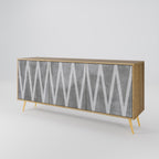 SOLID ZIG ZAG 3-Door Sideboard in Oak Effect