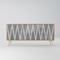 SOLID ZIG ZAG 3-Door Sideboard in Oak Effect
