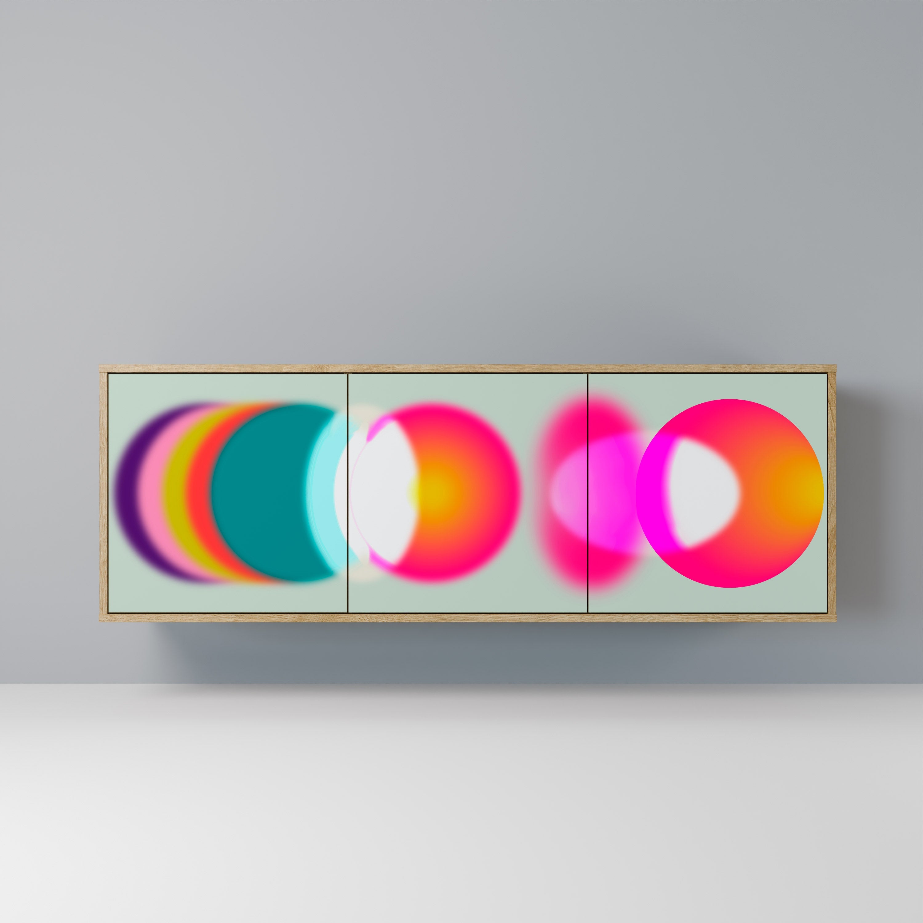 SYMPHONY OF COLORS 3-türiges Sideboard in Eichenoptik