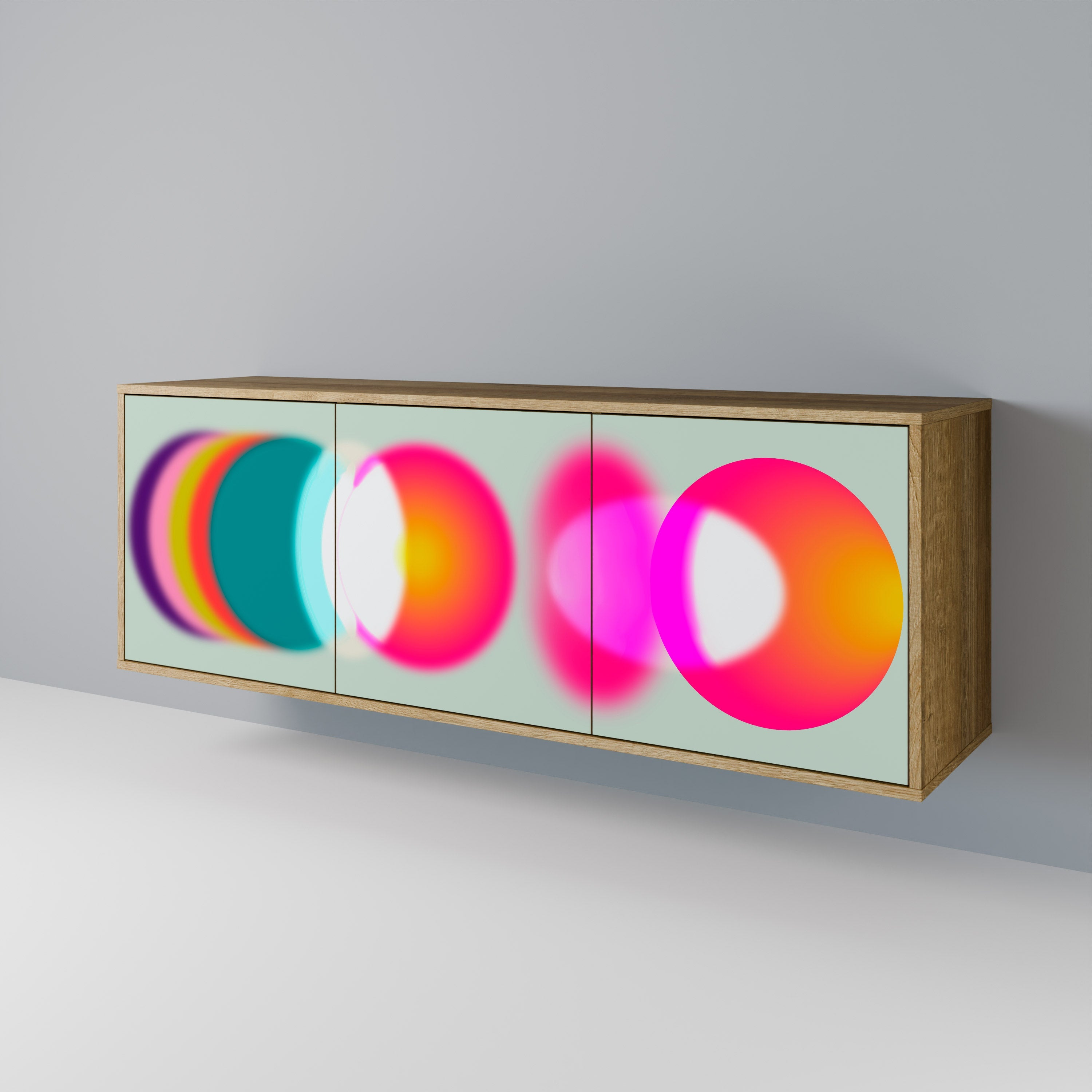 SYMPHONY OF COLORS 3-türiges Sideboard in Eichenoptik