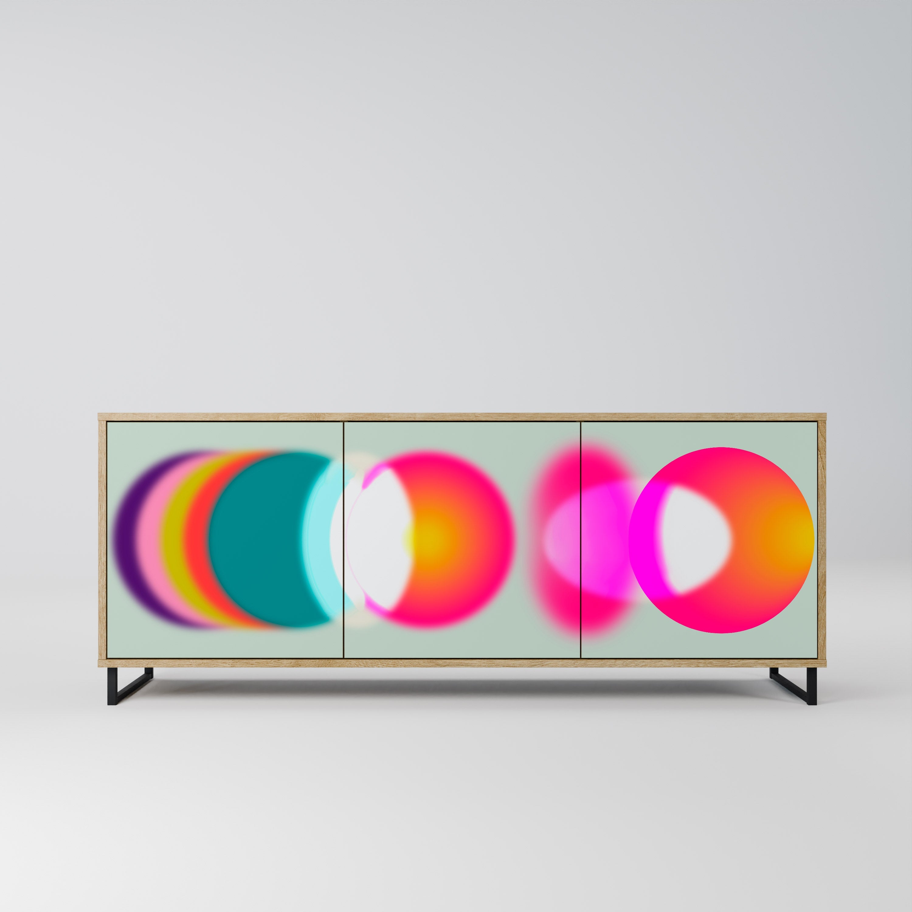 SYMPHONY OF COLORS 3-türiges Sideboard in Eichenoptik
