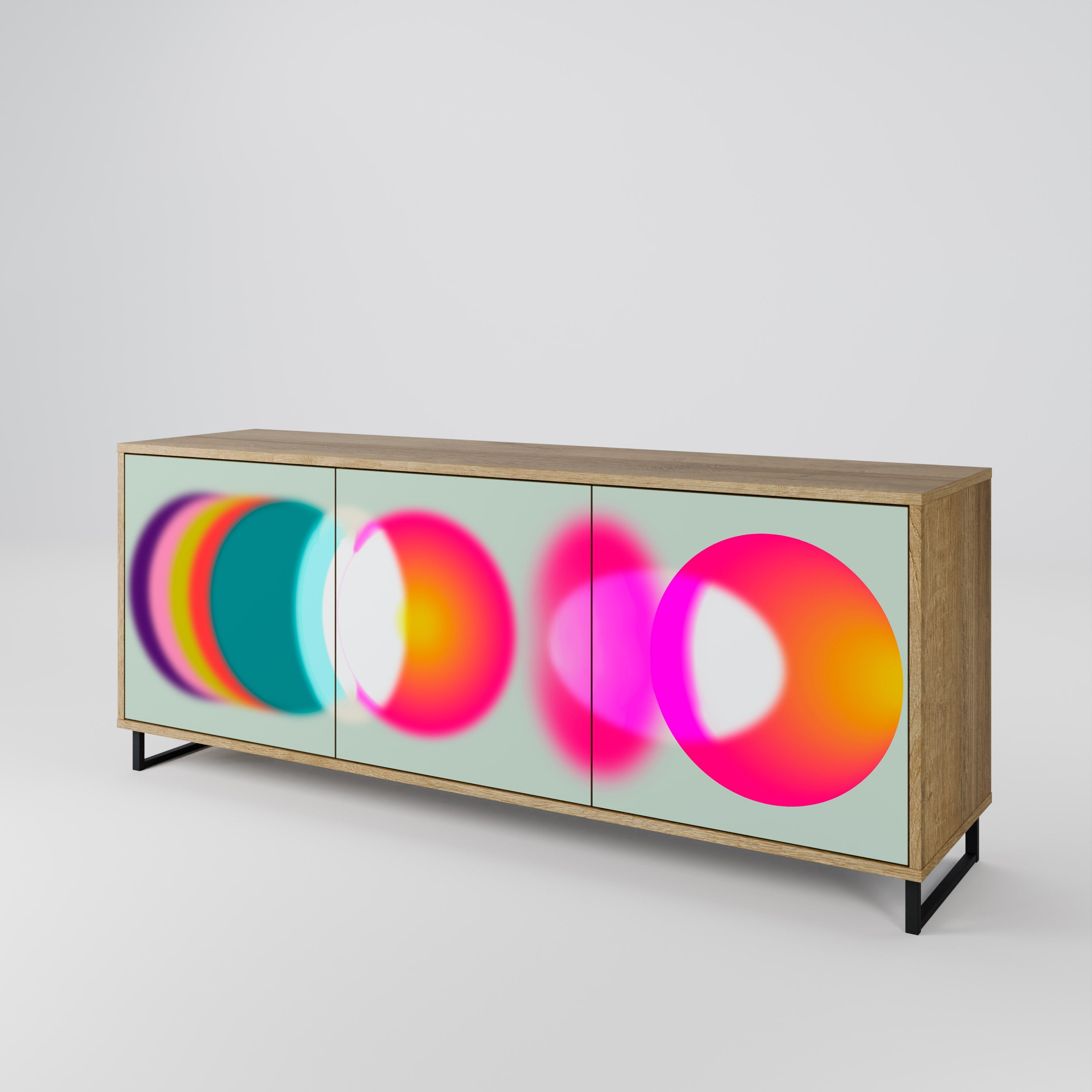 SYMPHONY OF COLORS 3-türiges Sideboard in Eichenoptik