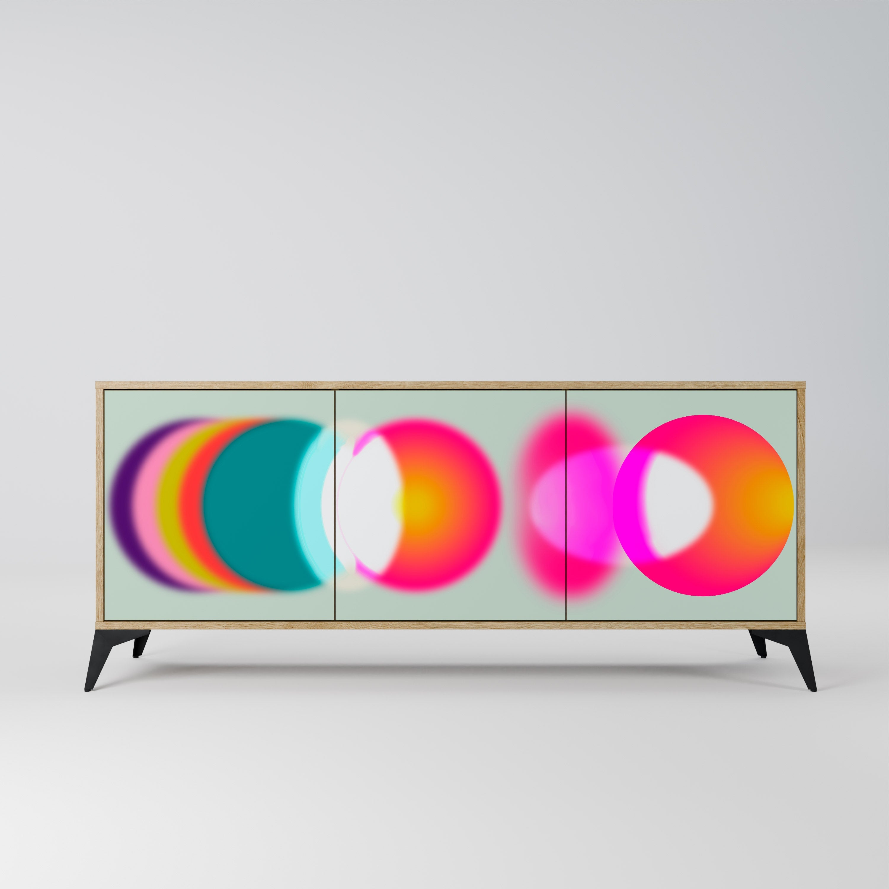 SYMPHONY OF COLORS 3-türiges Sideboard in Eichenoptik