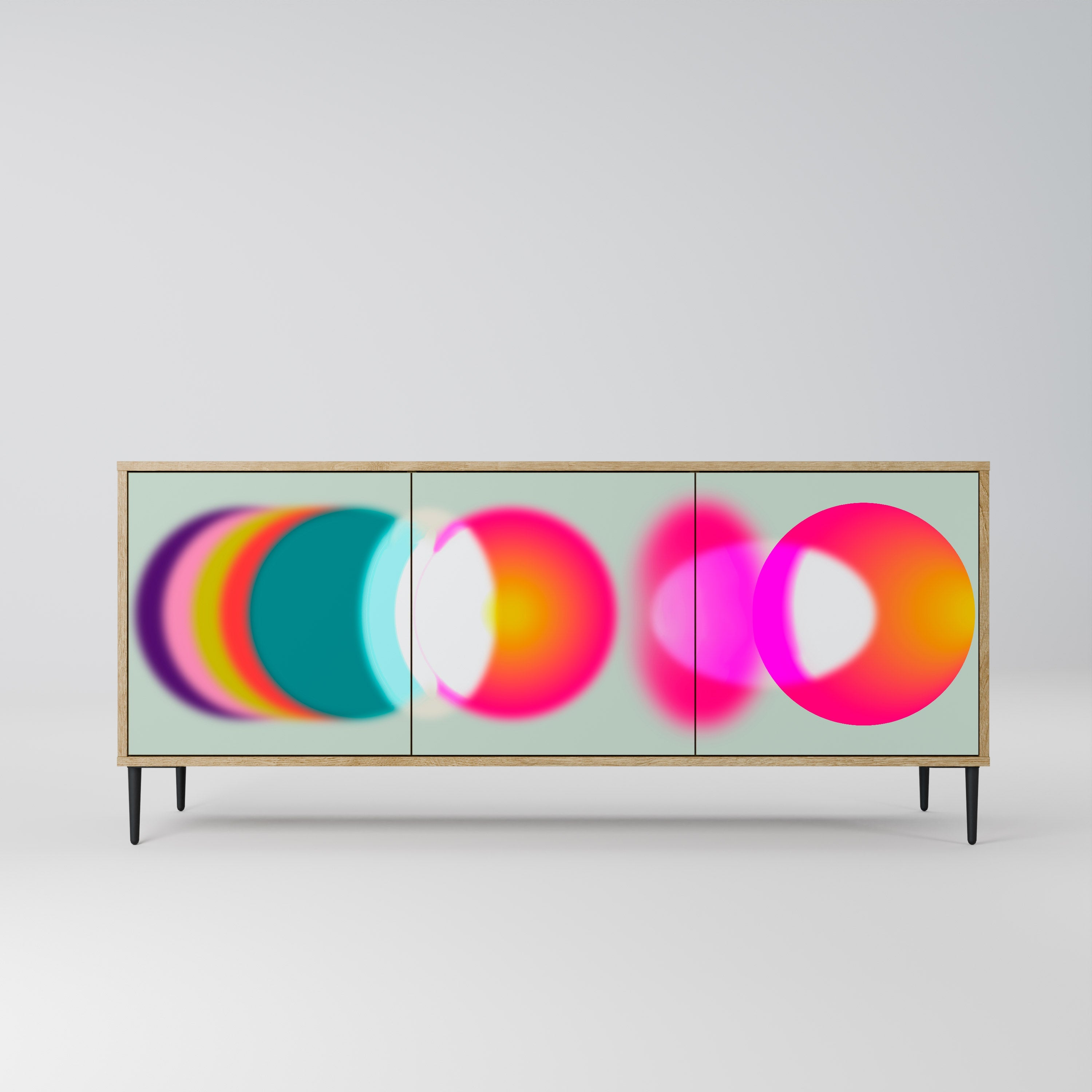 SYMPHONY OF COLORS 3-türiges Sideboard in Eichenoptik
