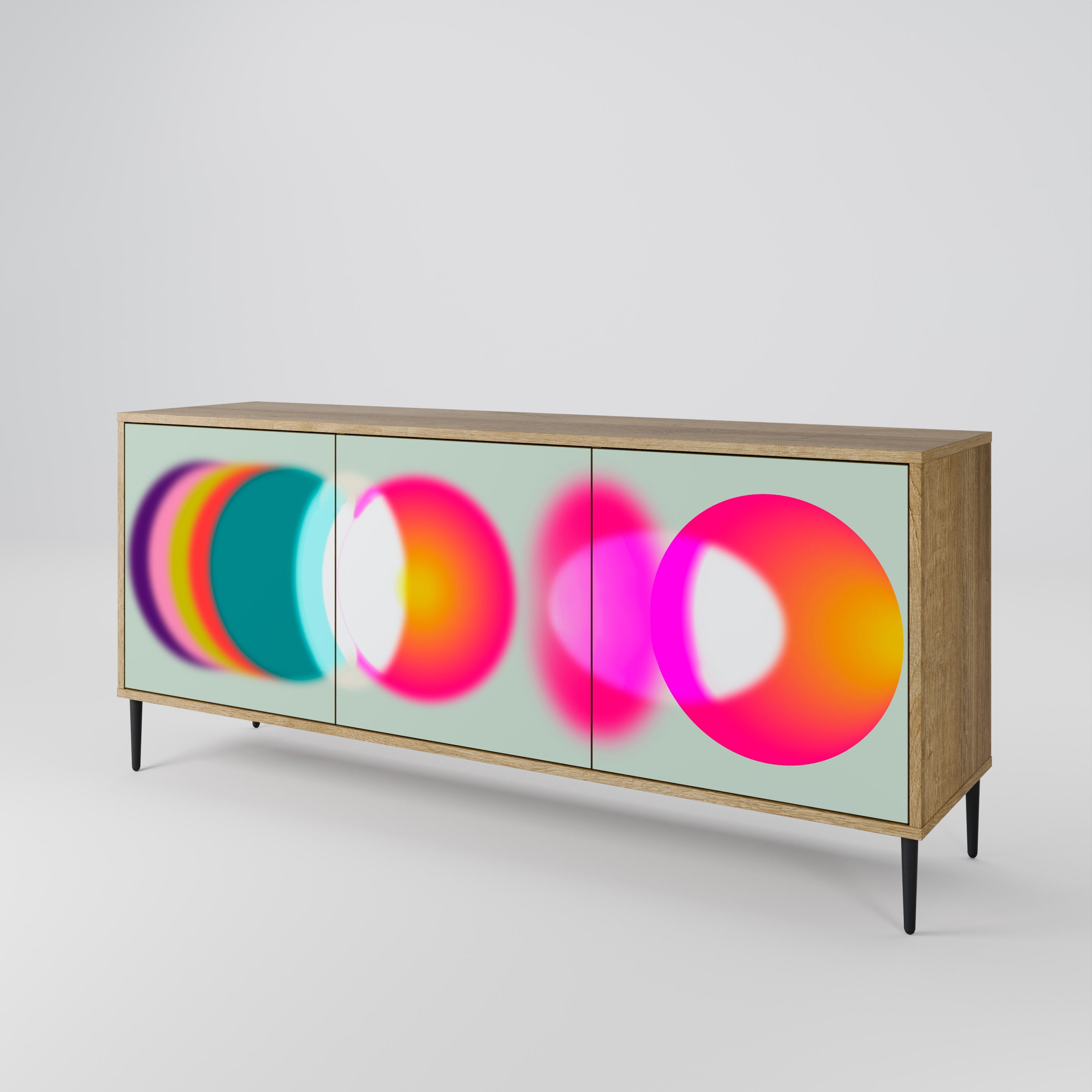 SYMPHONY OF COLORS 3-türiges Sideboard in Eichenoptik