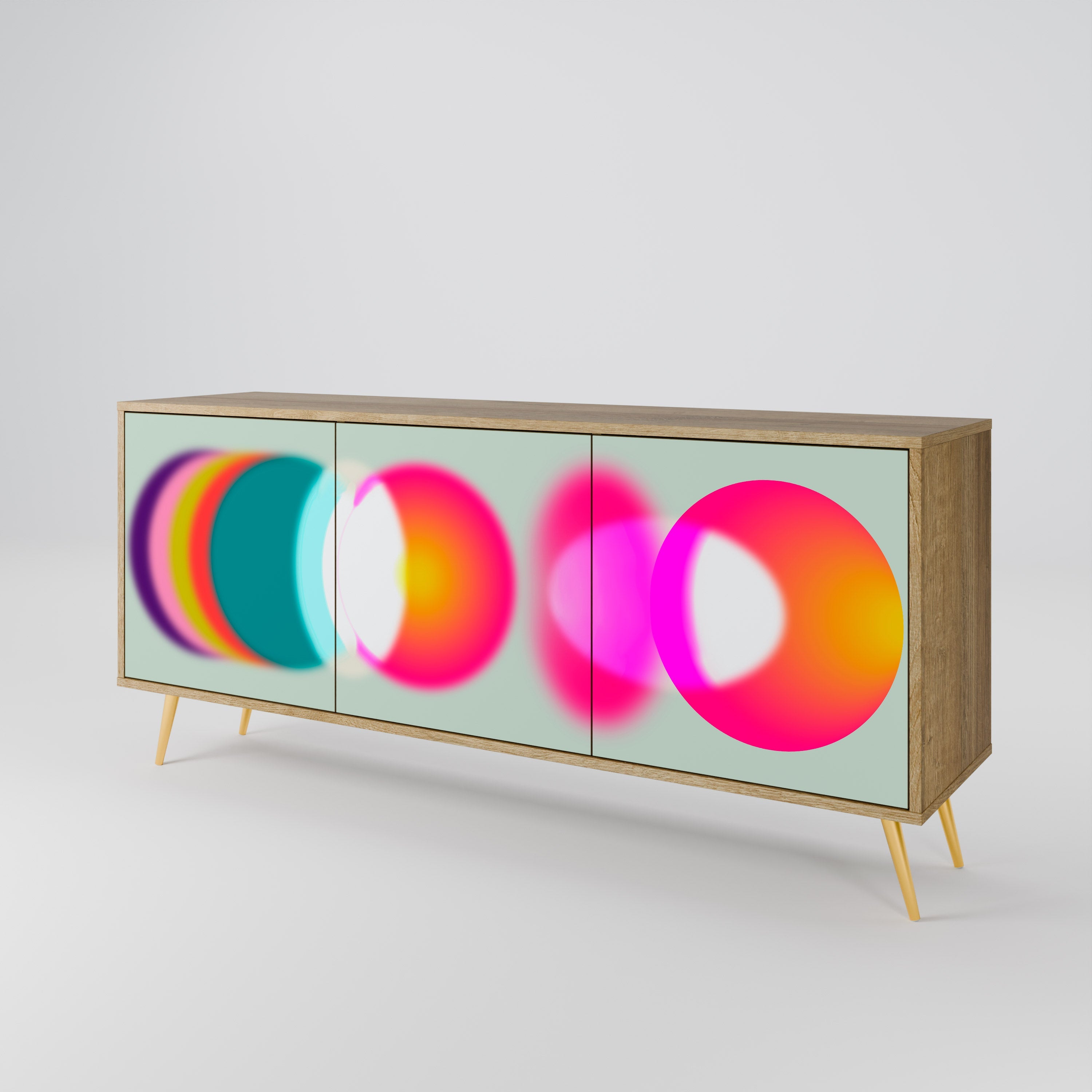 SYMPHONY OF COLORS 3-türiges Sideboard in Eichenoptik