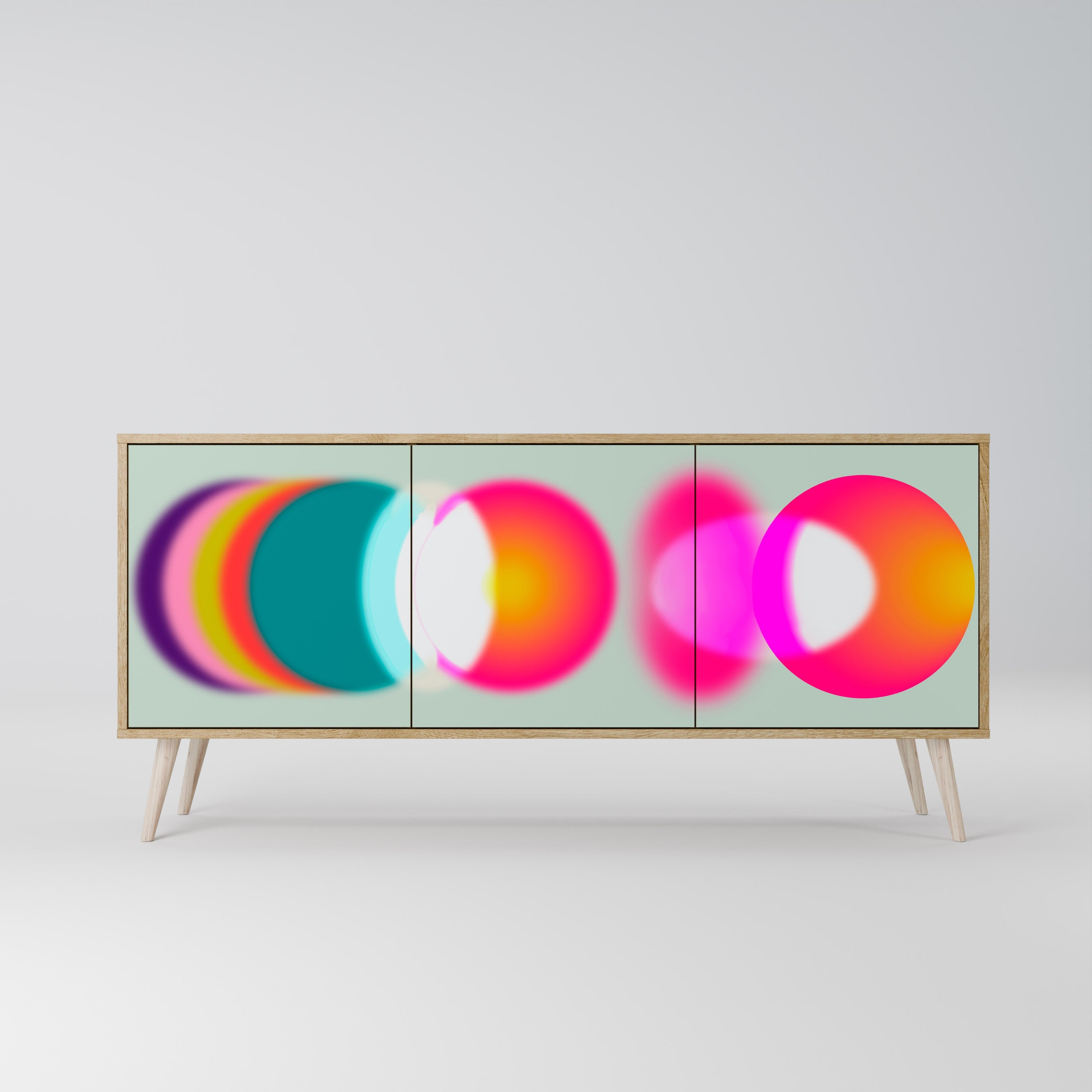 SYMPHONY OF COLORS 3-türiges Sideboard in Eichenoptik