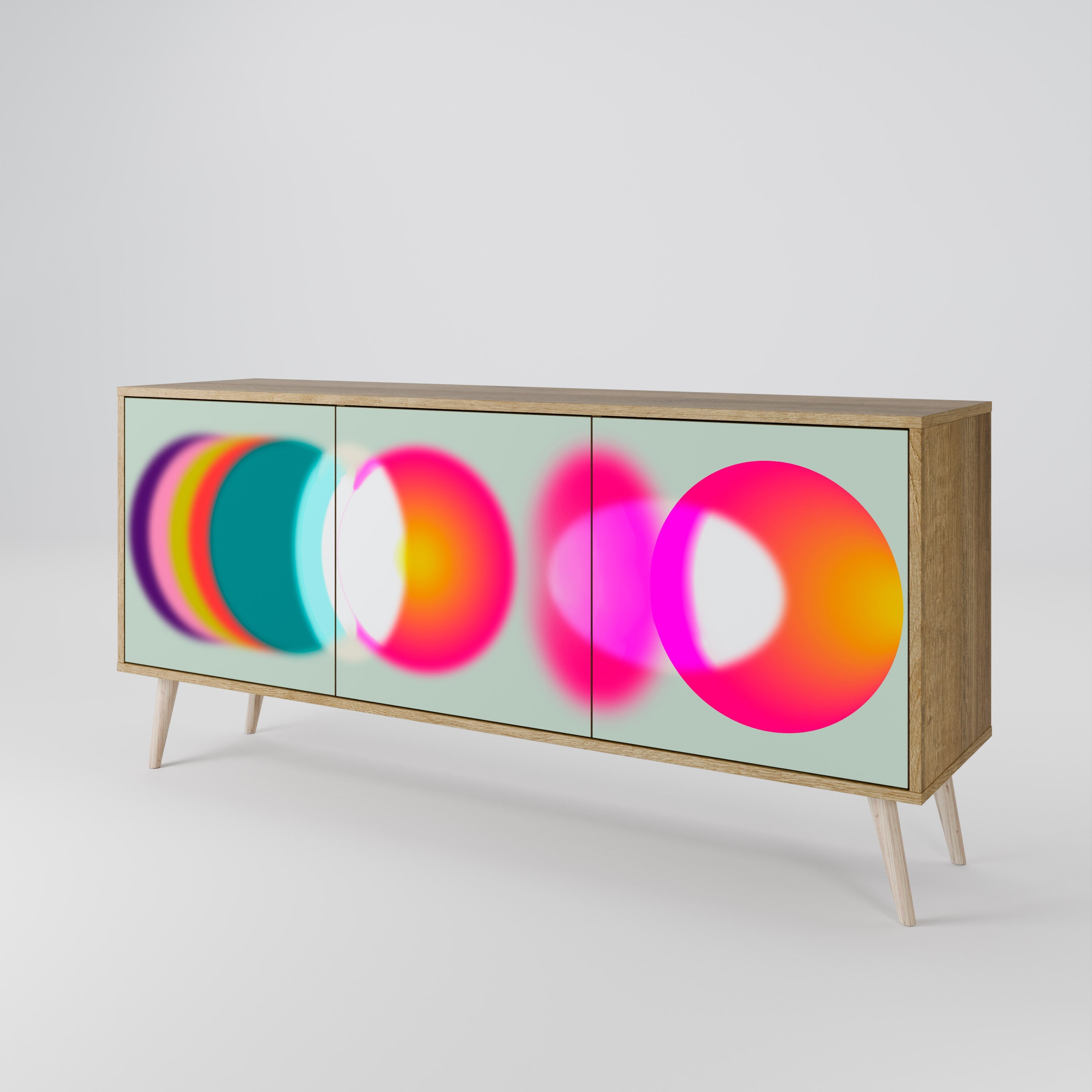 SYMPHONY OF COLORS 3-türiges Sideboard in Eichenoptik