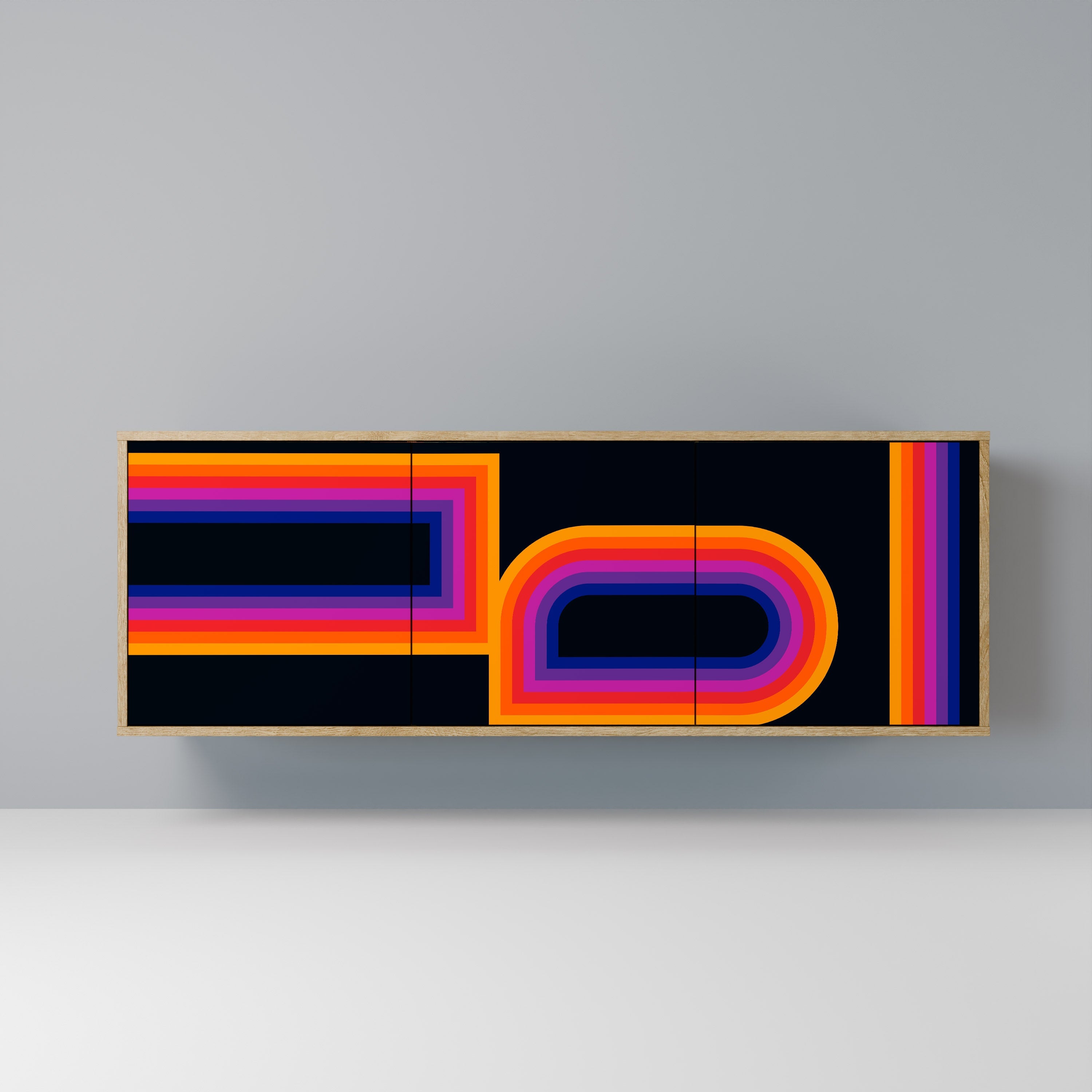 BLINDED BY THE LIGHTS 3-türiges Sideboard in Eichenoptik