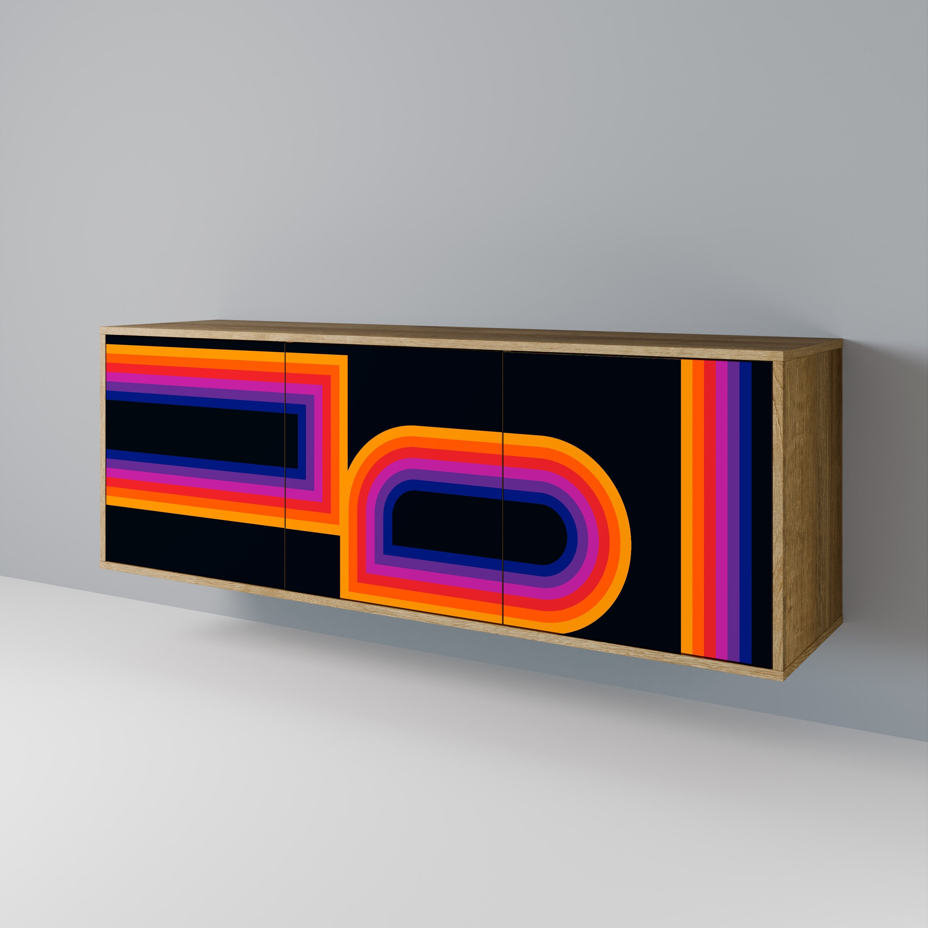BLINDED BY THE LIGHTS 3-türiges Sideboard in Eichenoptik