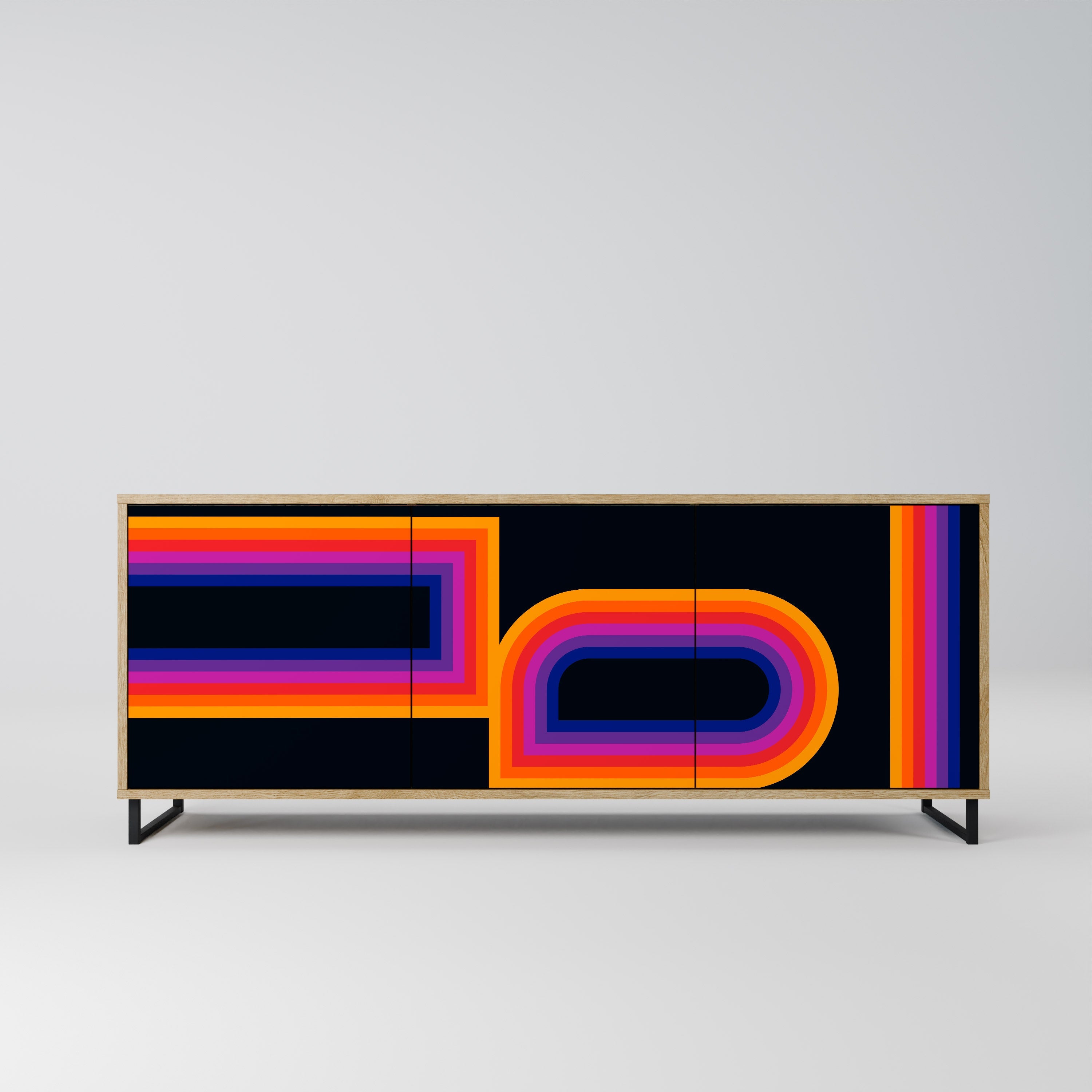 BLINDED BY THE LIGHTS 3-türiges Sideboard in Eichenoptik