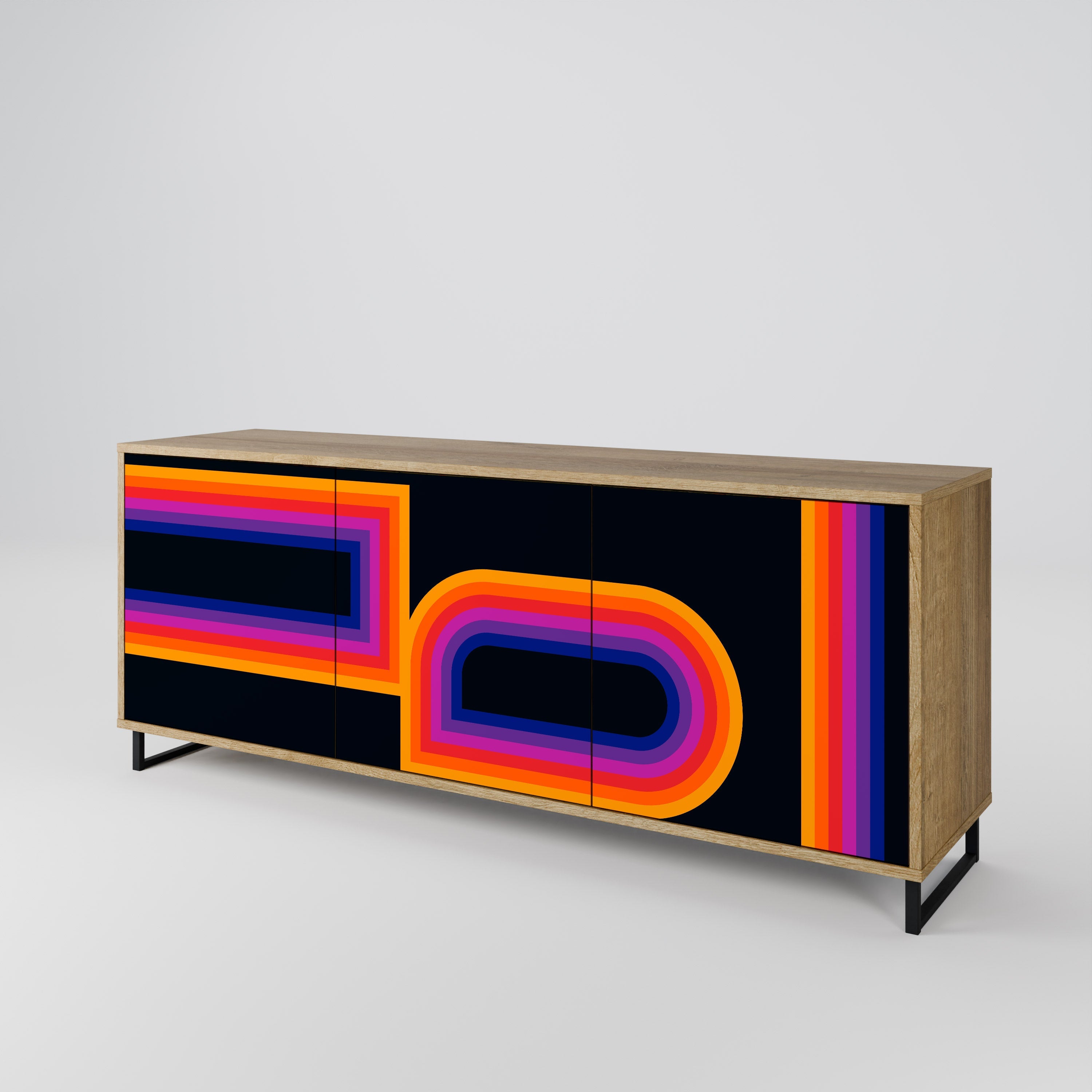 BLINDED BY THE LIGHTS 3-türiges Sideboard in Eichenoptik