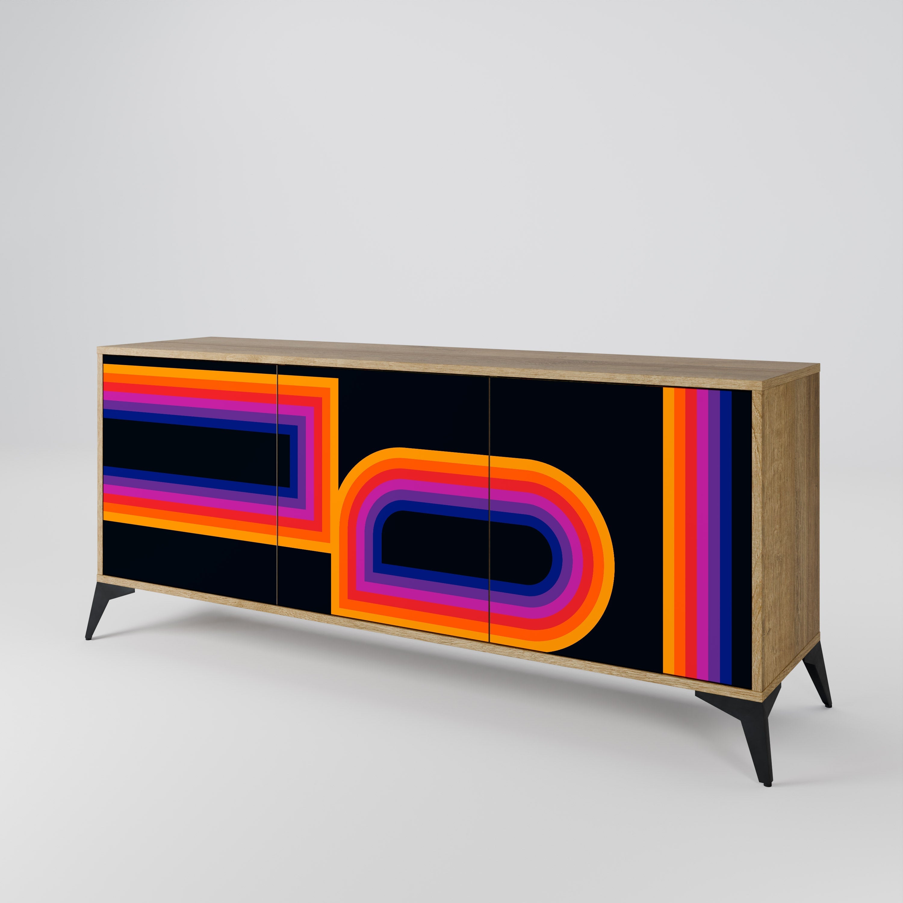 BLINDED BY THE LIGHTS 3-türiges Sideboard in Eichenoptik