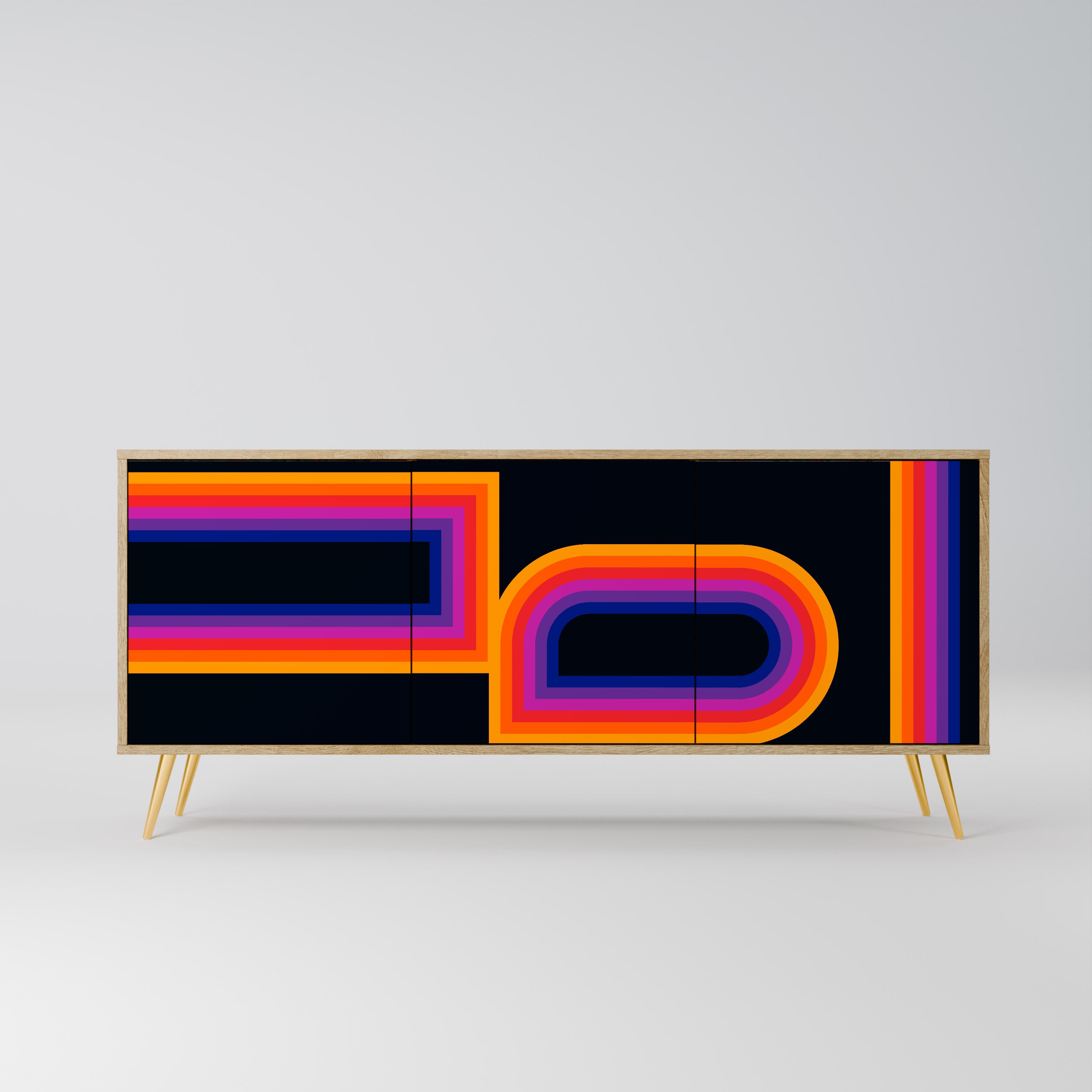 BLINDED BY THE LIGHTS 3-türiges Sideboard in Eichenoptik