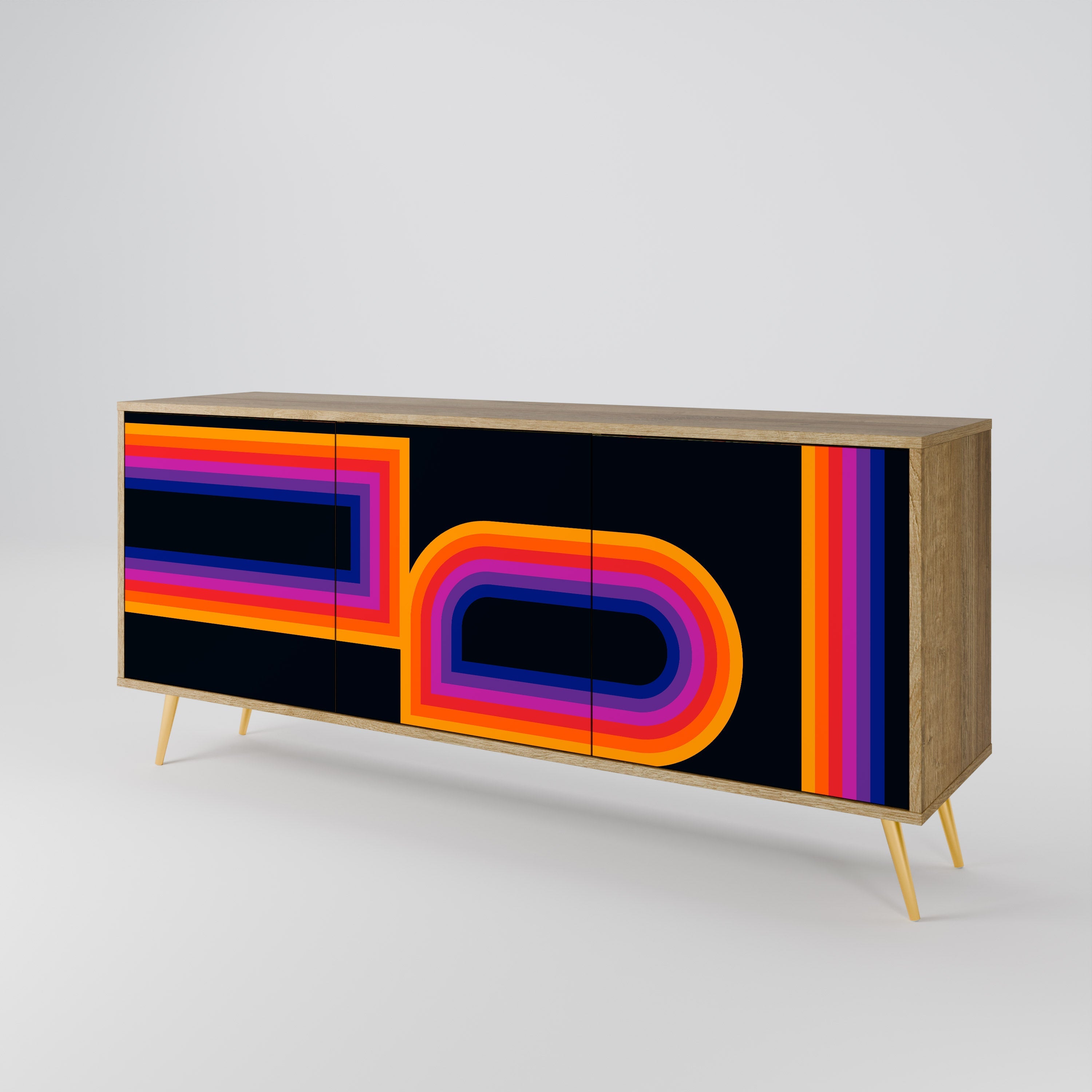 BLINDED BY THE LIGHTS 3-türiges Sideboard in Eichenoptik