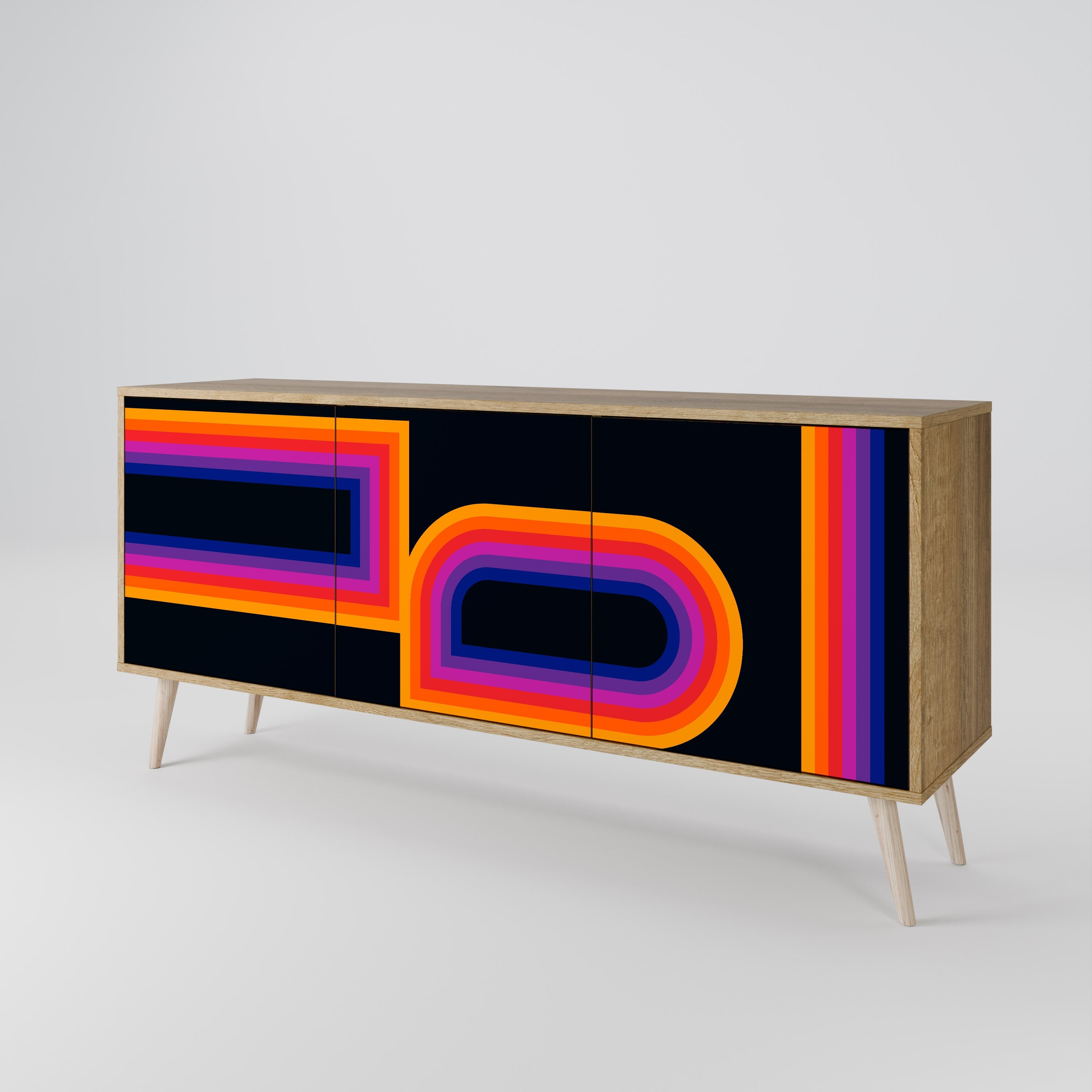 BLINDED BY THE LIGHTS 3-türiges Sideboard in Eichenoptik
