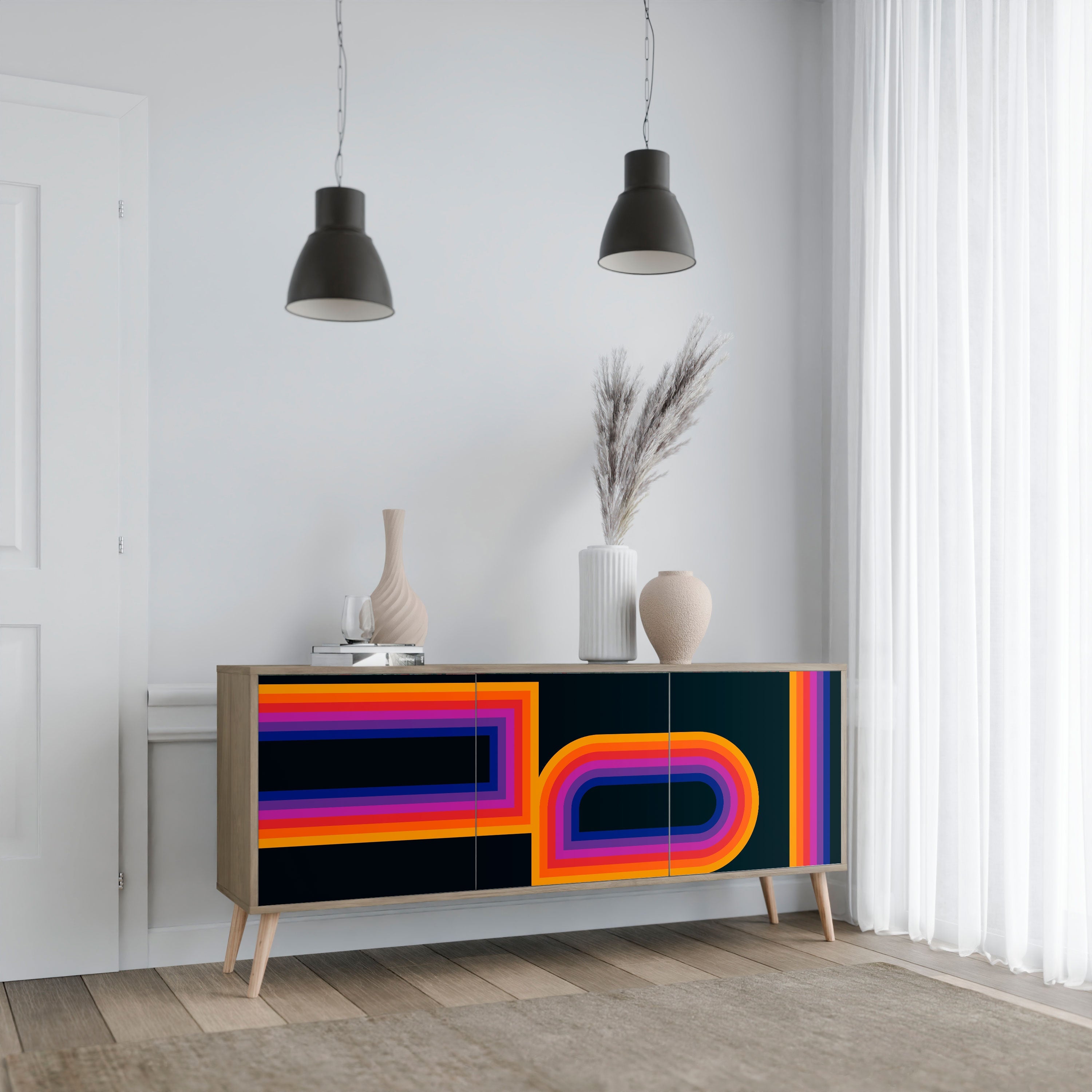 BLINDED BY THE LIGHTS 3-türiges Sideboard in Eichenoptik