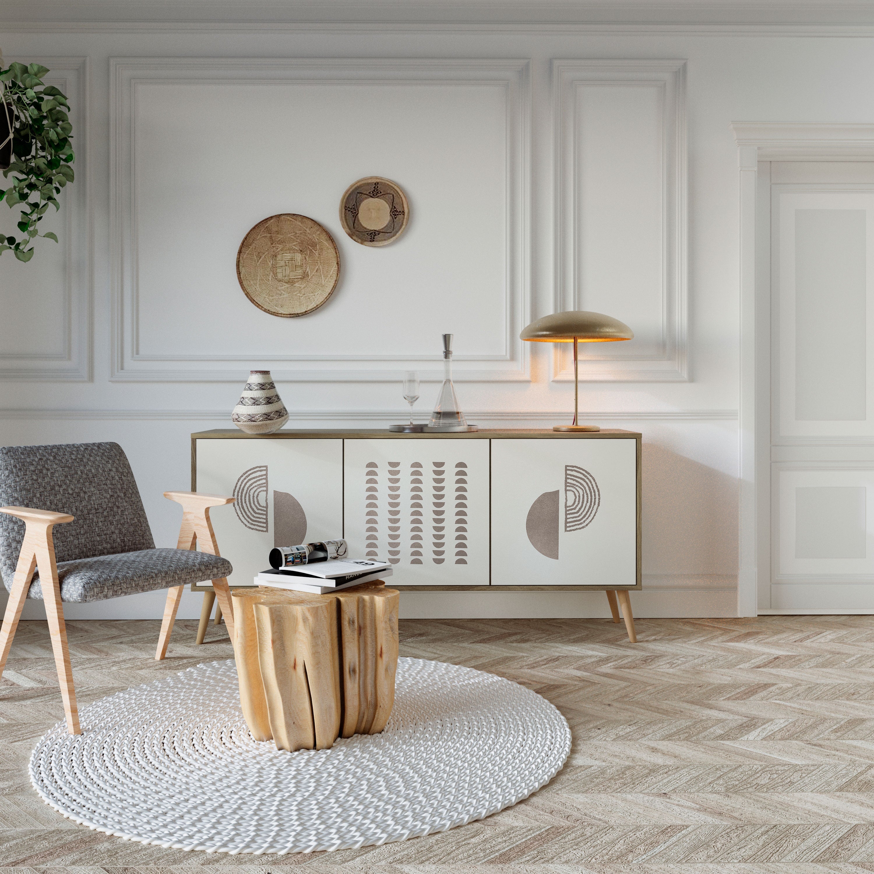 HARMONY ESSENCE 3-türiges Sideboard in Eichenoptik