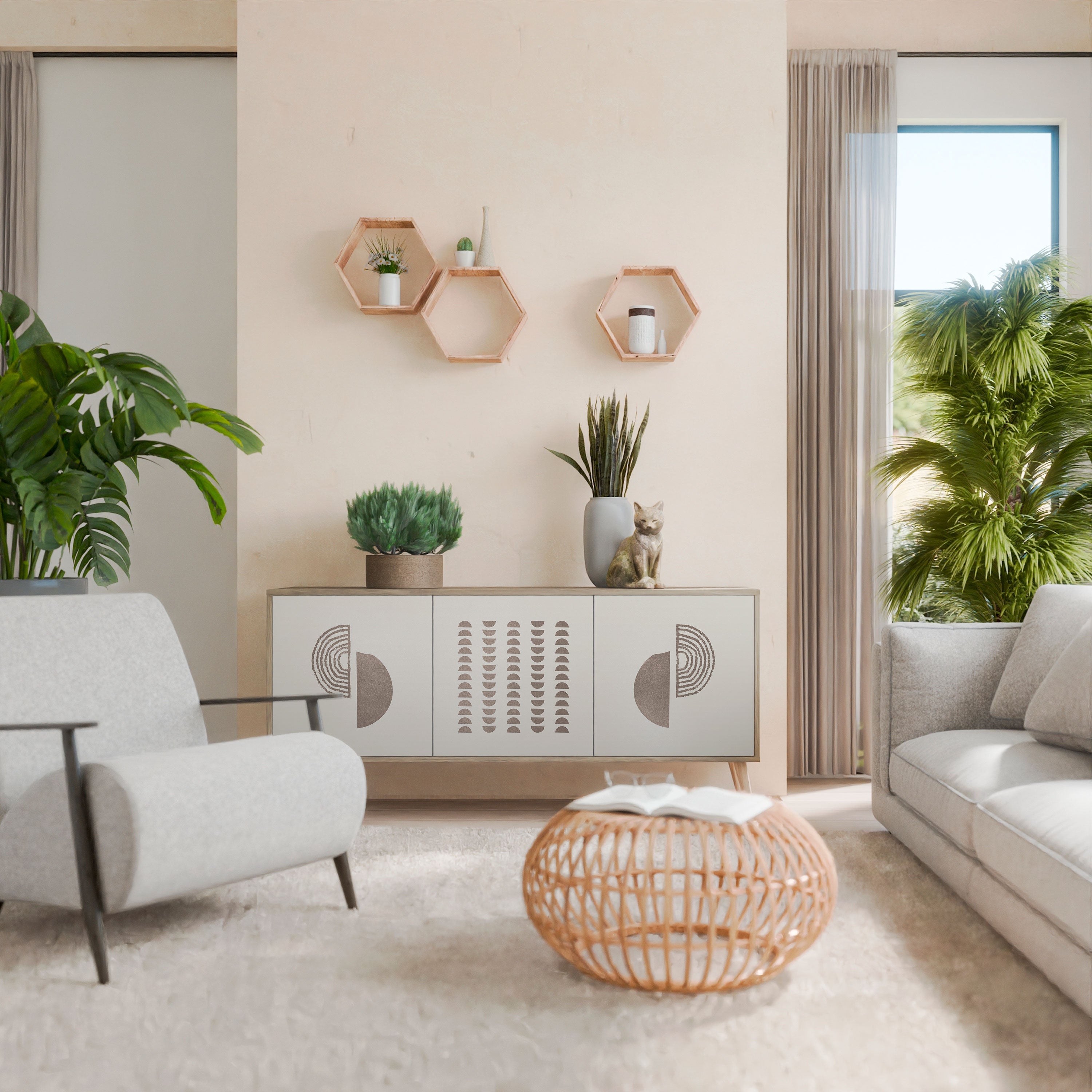 HARMONY ESSENCE 3-türiges Sideboard in Eichenoptik