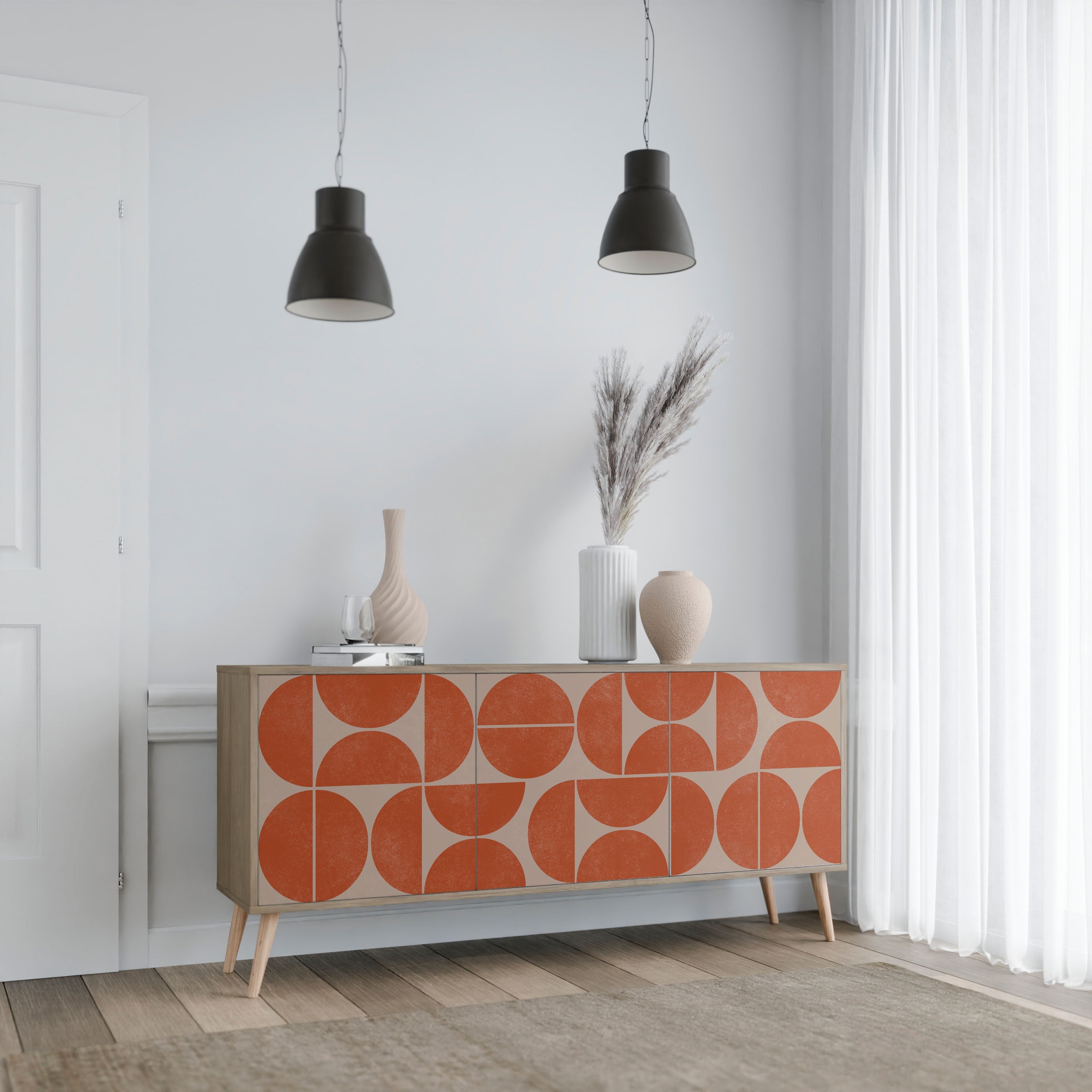 REPETITION COMPULSION 3-türiges Sideboard in Eichenoptik