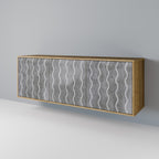 WAVES OF CONCRETE Sideboard mit 3 Türen in Eiche-Optik
