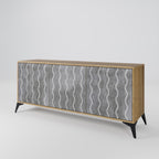 WAVES OF CONCRETE Sideboard mit 3 Türen in Eiche-Optik