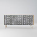WAVES OF CONCRETE Sideboard mit 3 Türen in Eiche-Optik
