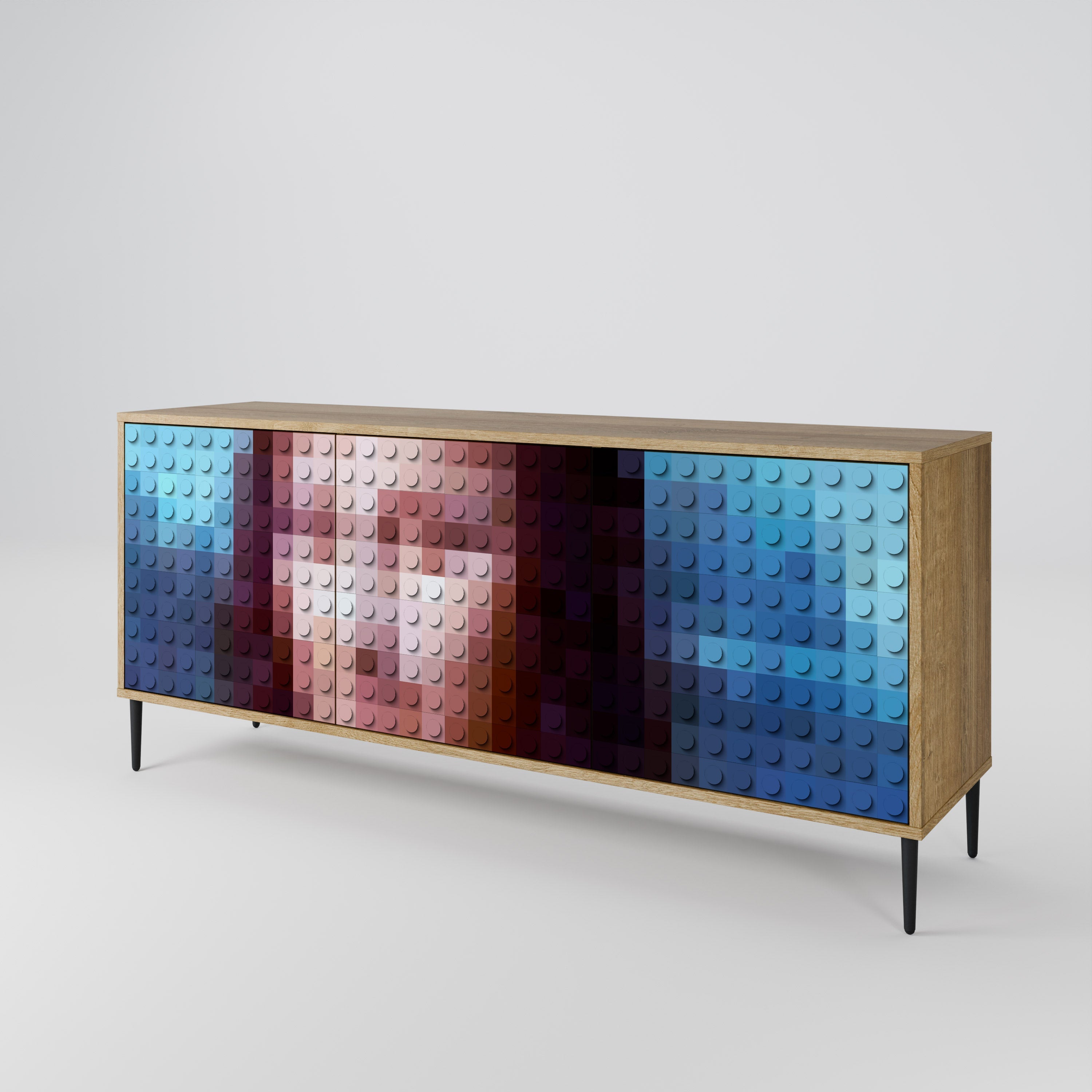 CONSTRUCTIVE ART 3-türiges Sideboard in Eichenoptik