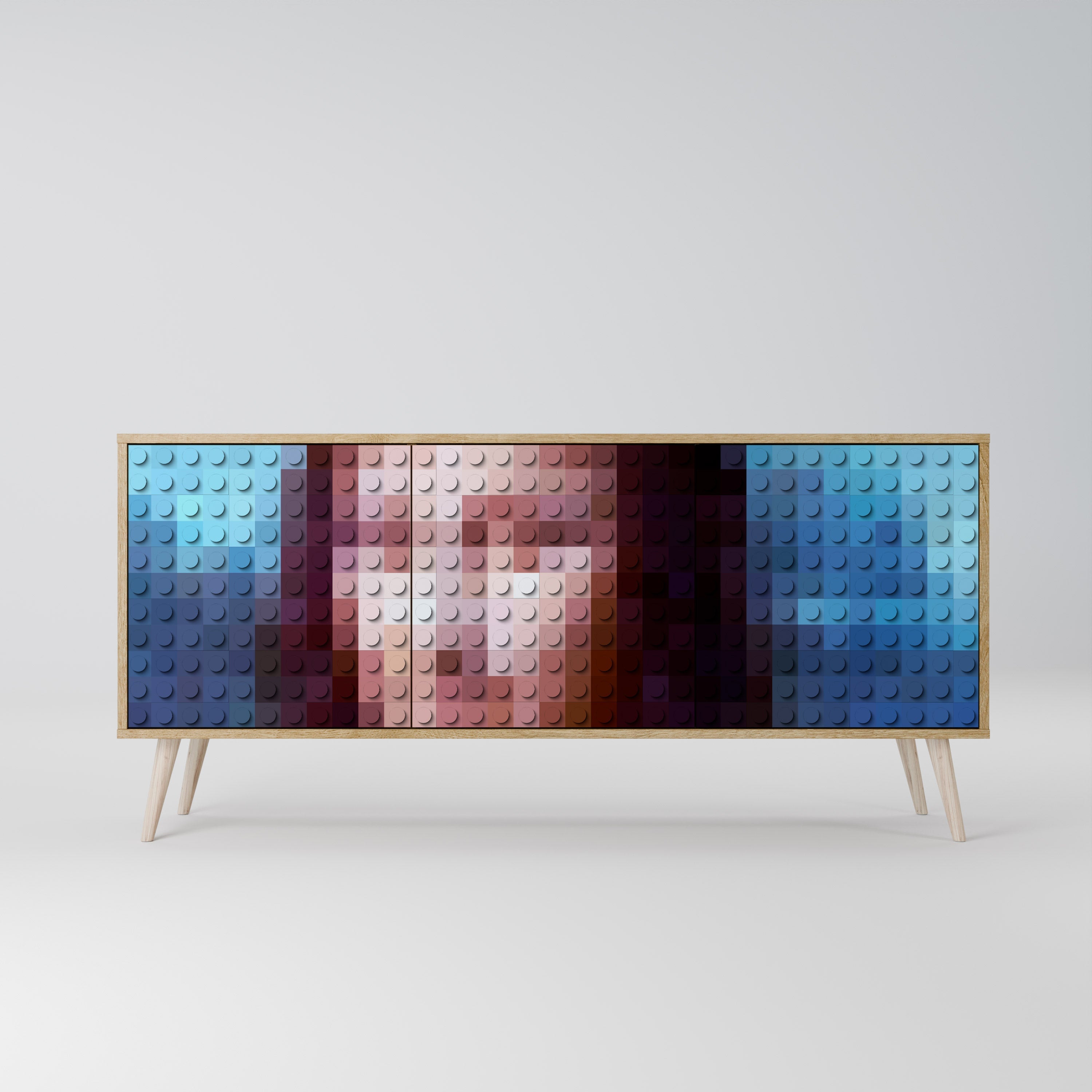 CONSTRUCTIVE ART 3-türiges Sideboard in Eichenoptik