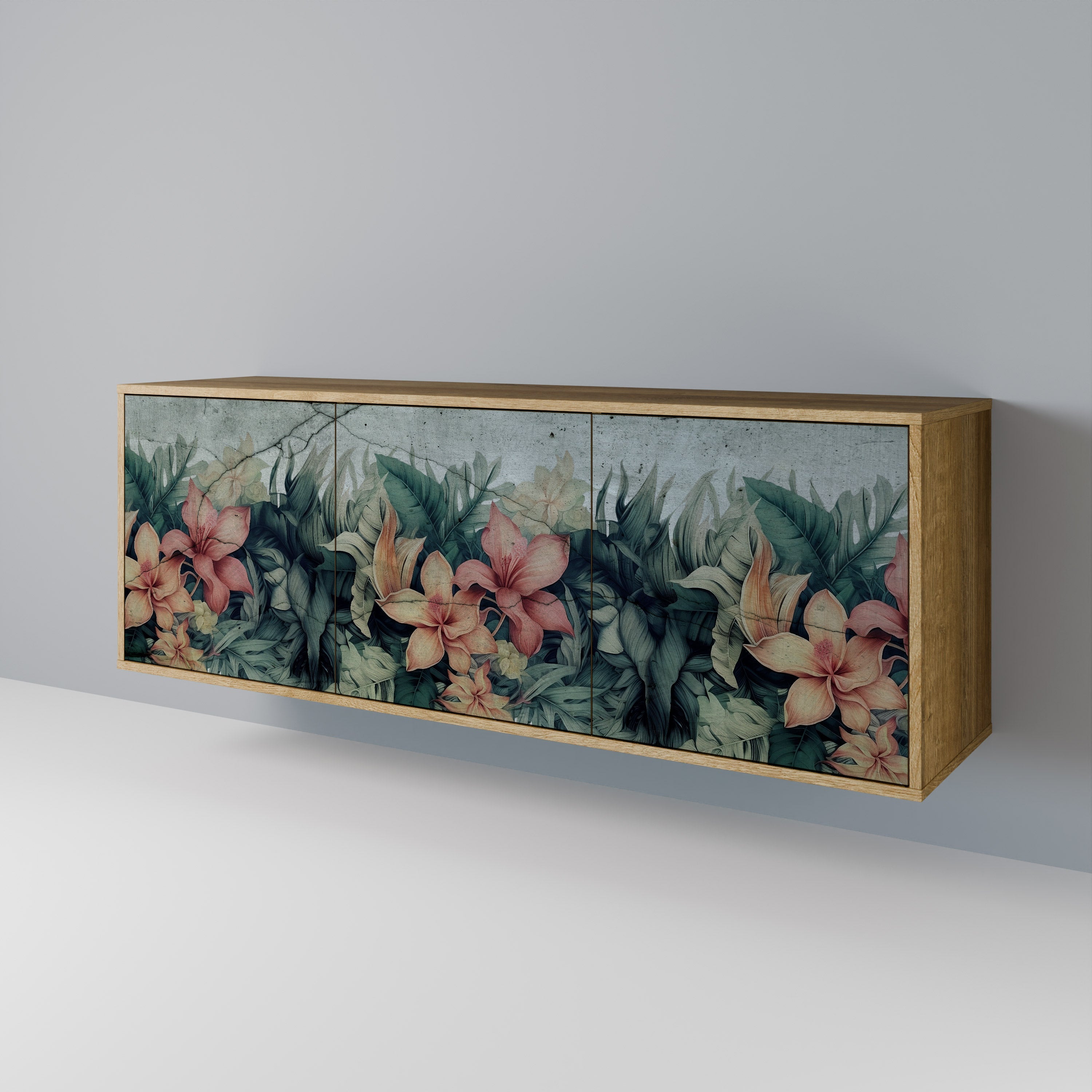 HEAVENLY BLOOM 3-türiges Sideboard in Eichenoptik