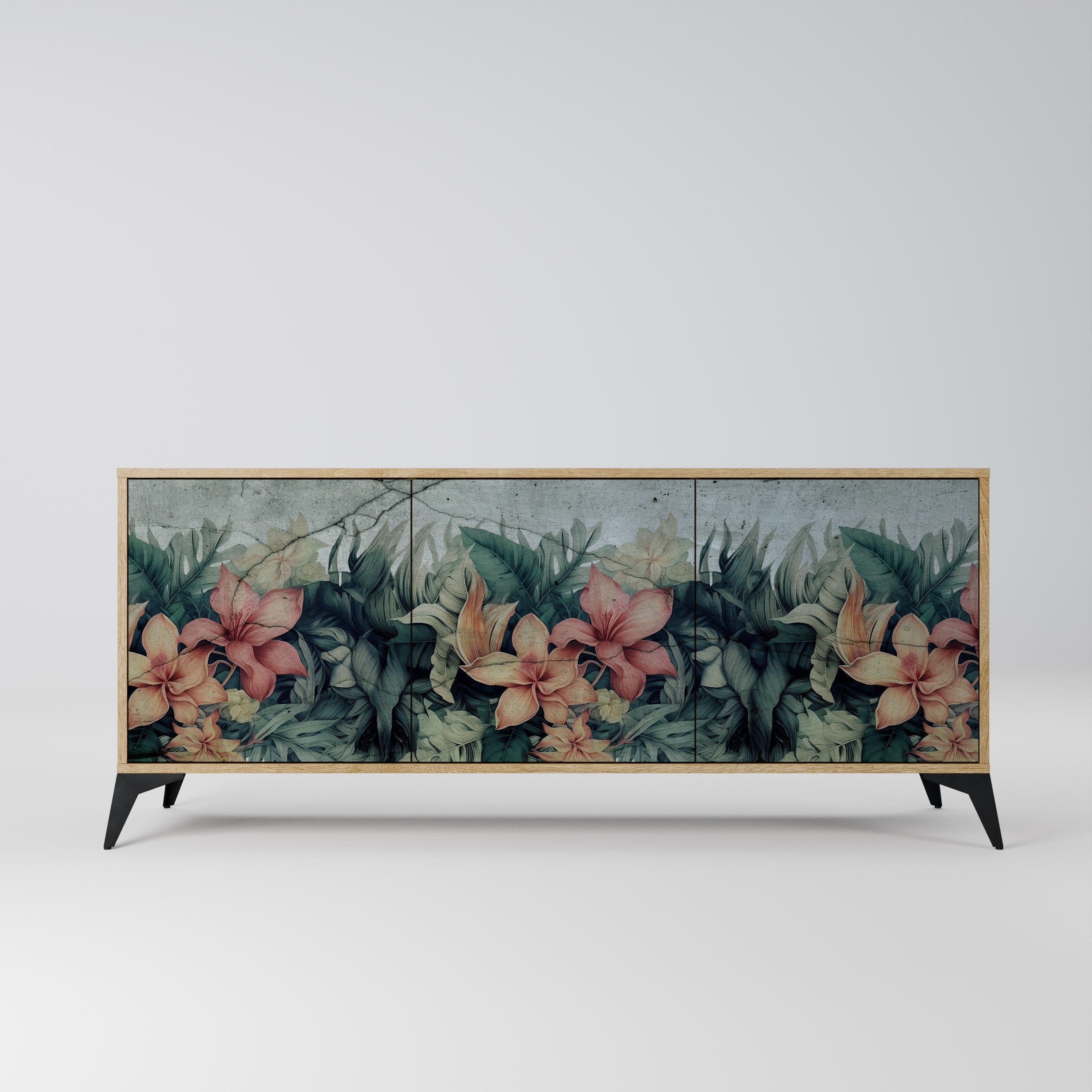 HEAVENLY BLOOM 3-türiges Sideboard in Eichenoptik