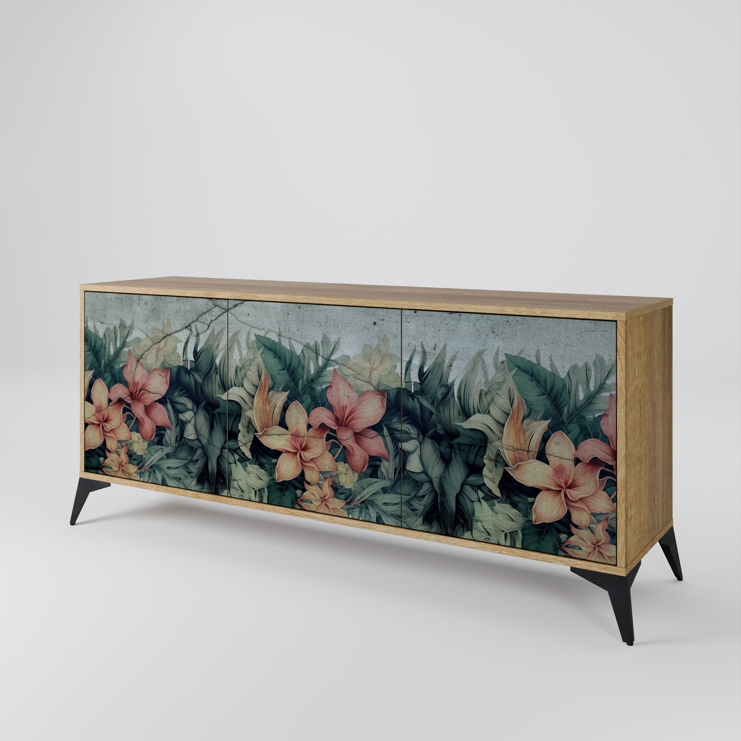 HEAVENLY BLOOM 3-türiges Sideboard in Eichenoptik