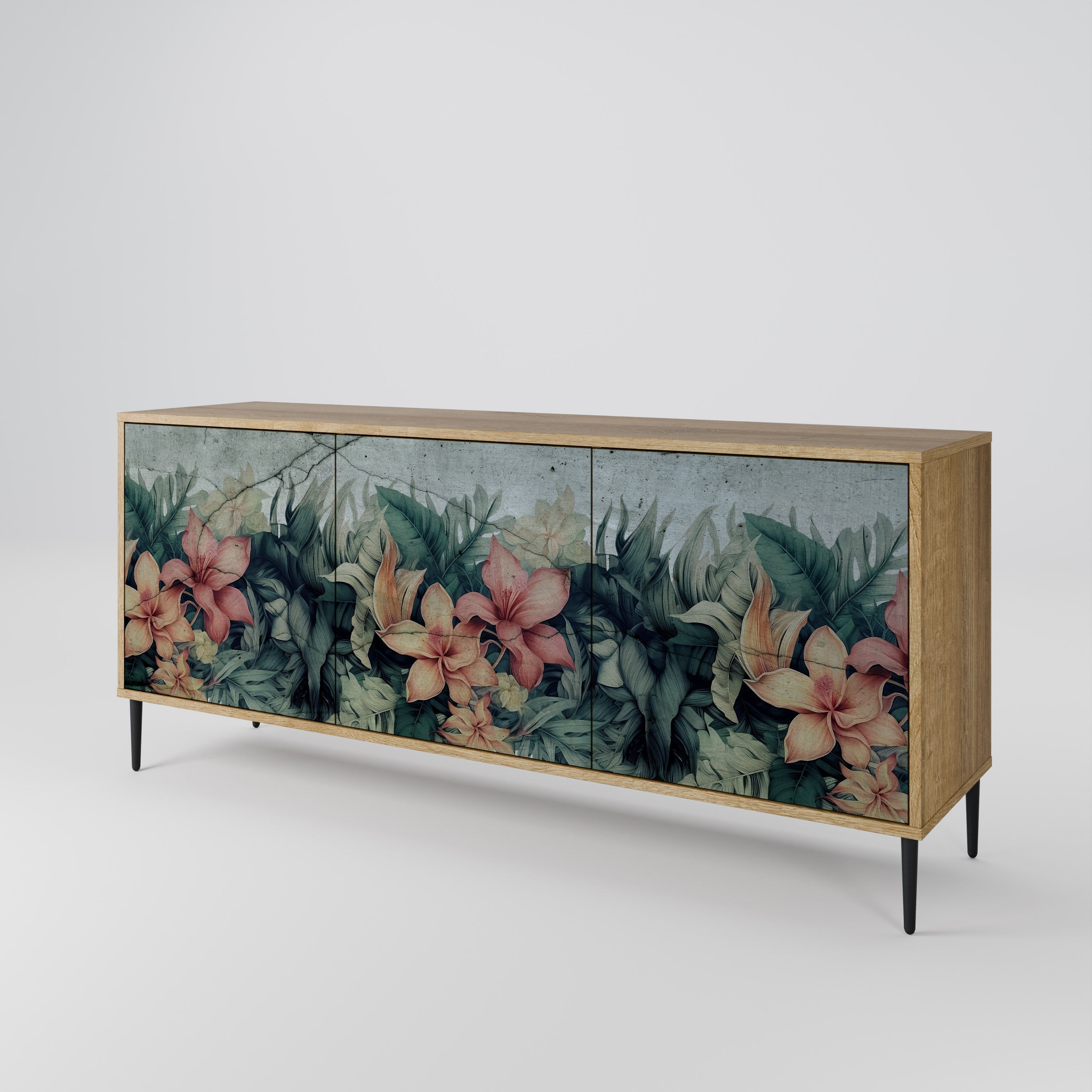 HEAVENLY BLOOM 3-türiges Sideboard in Eichenoptik
